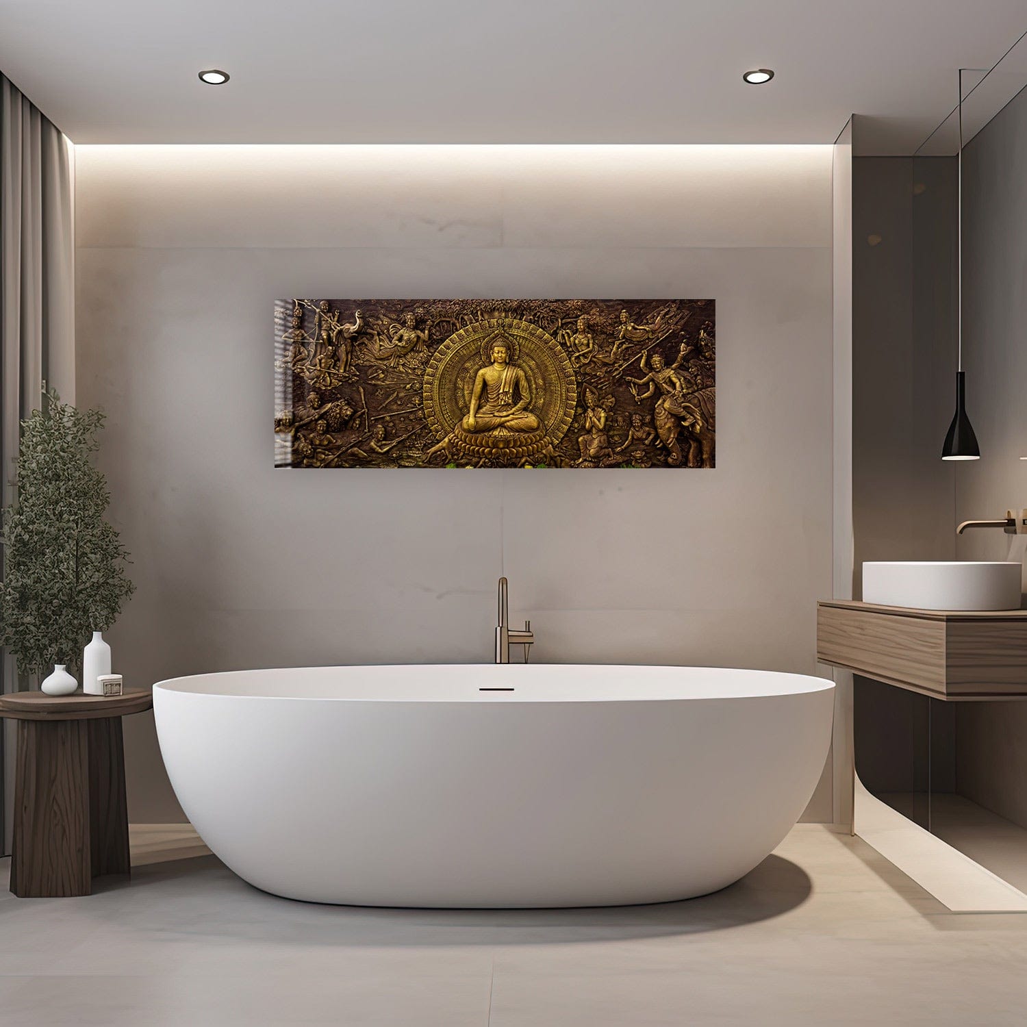 Artronauts Art Glass Print 92x36cm Buddha - Panoramic