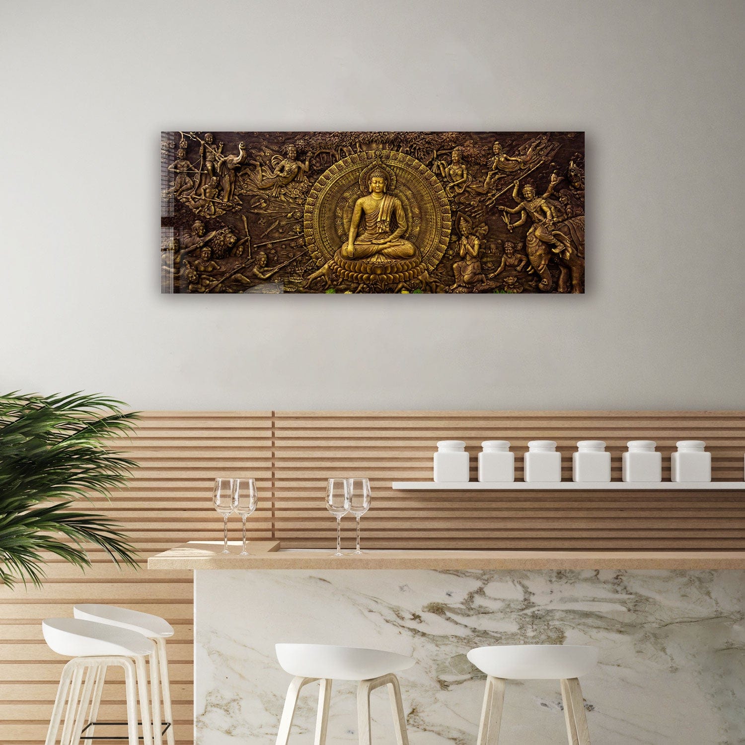 Artronauts Art Glass Print 92x36cm Buddha - Panoramic