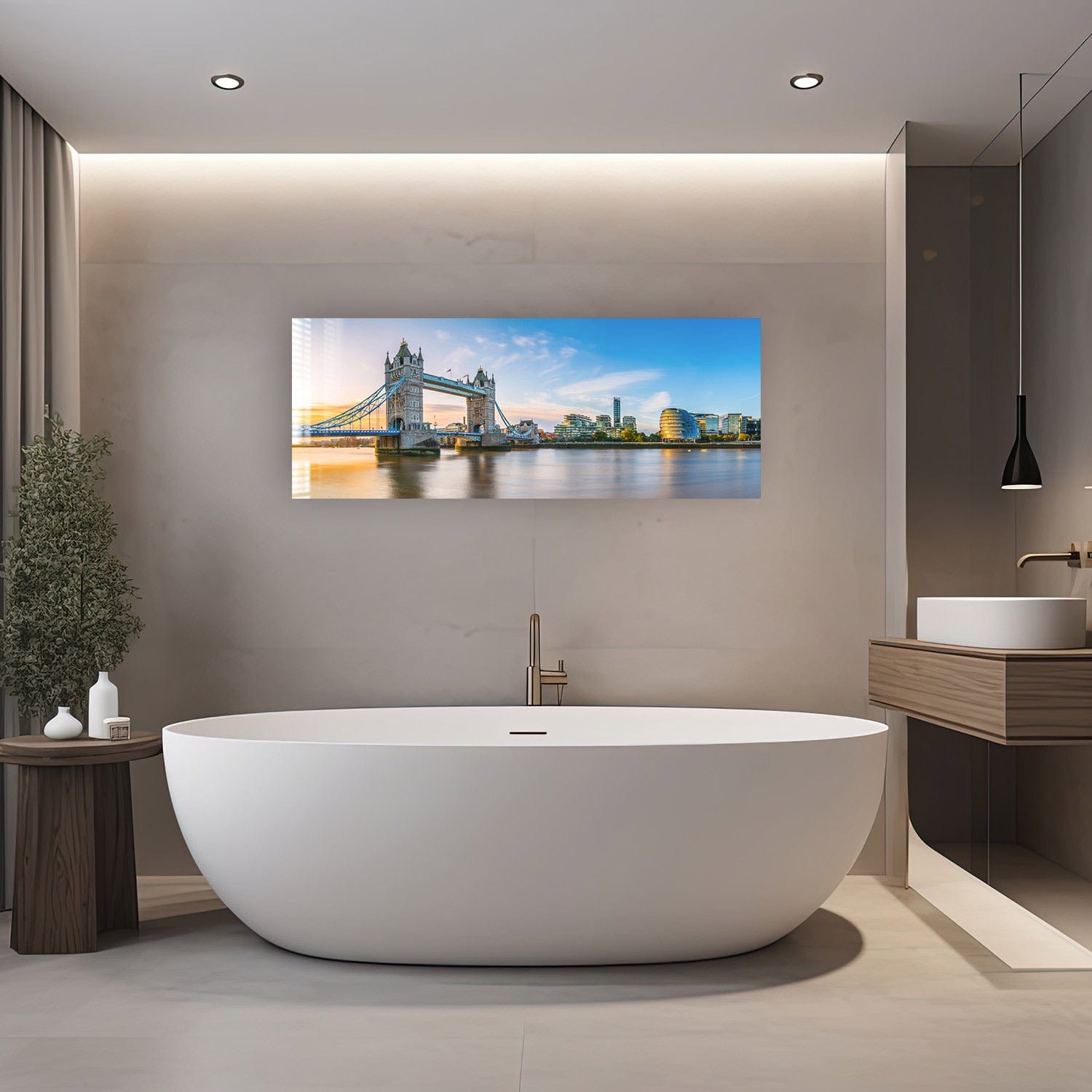 Artronauts Glass Print 92x36cm Tower Bridge, London - Panoramic