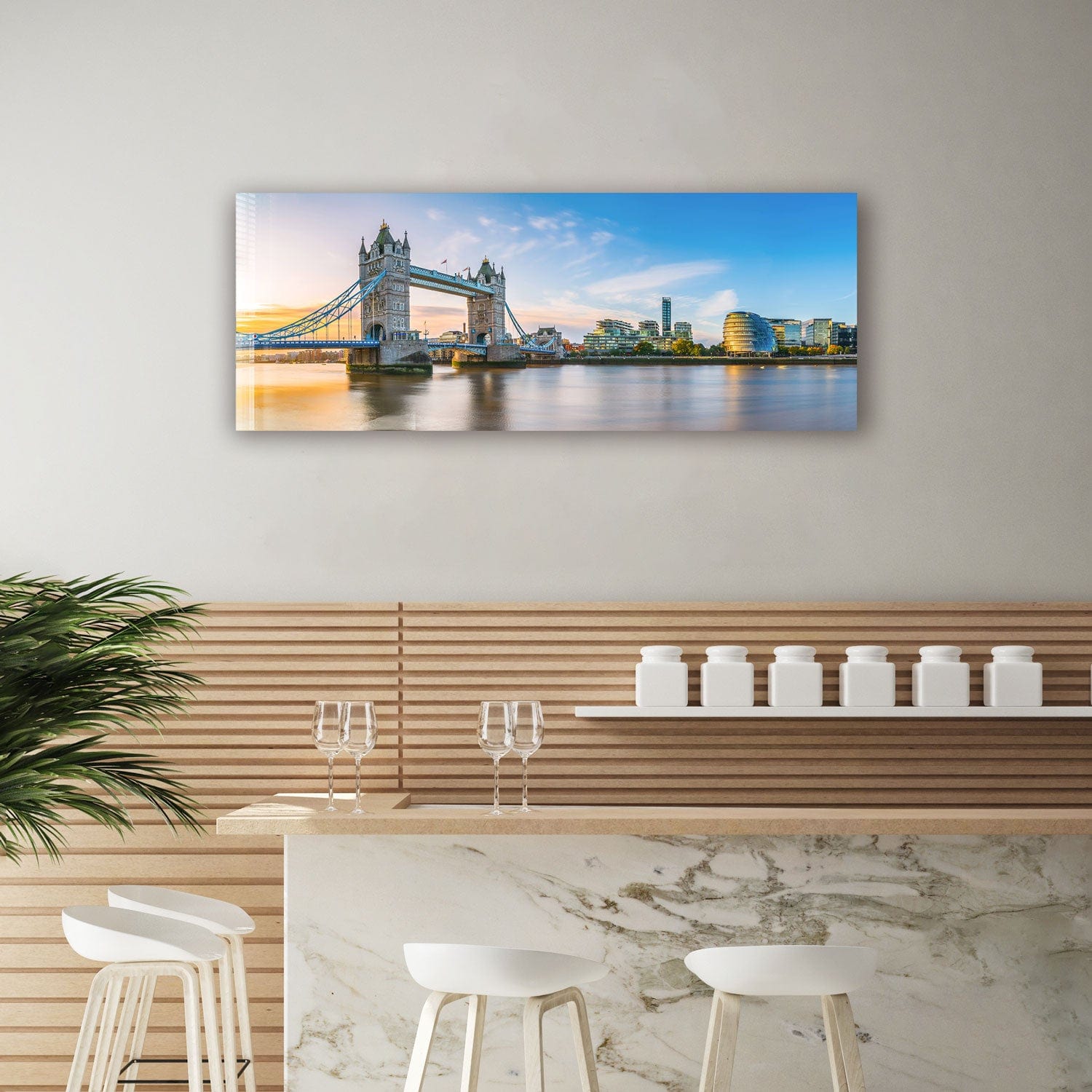 Artronauts Glass Print 92x36cm Tower Bridge, London - Panoramic