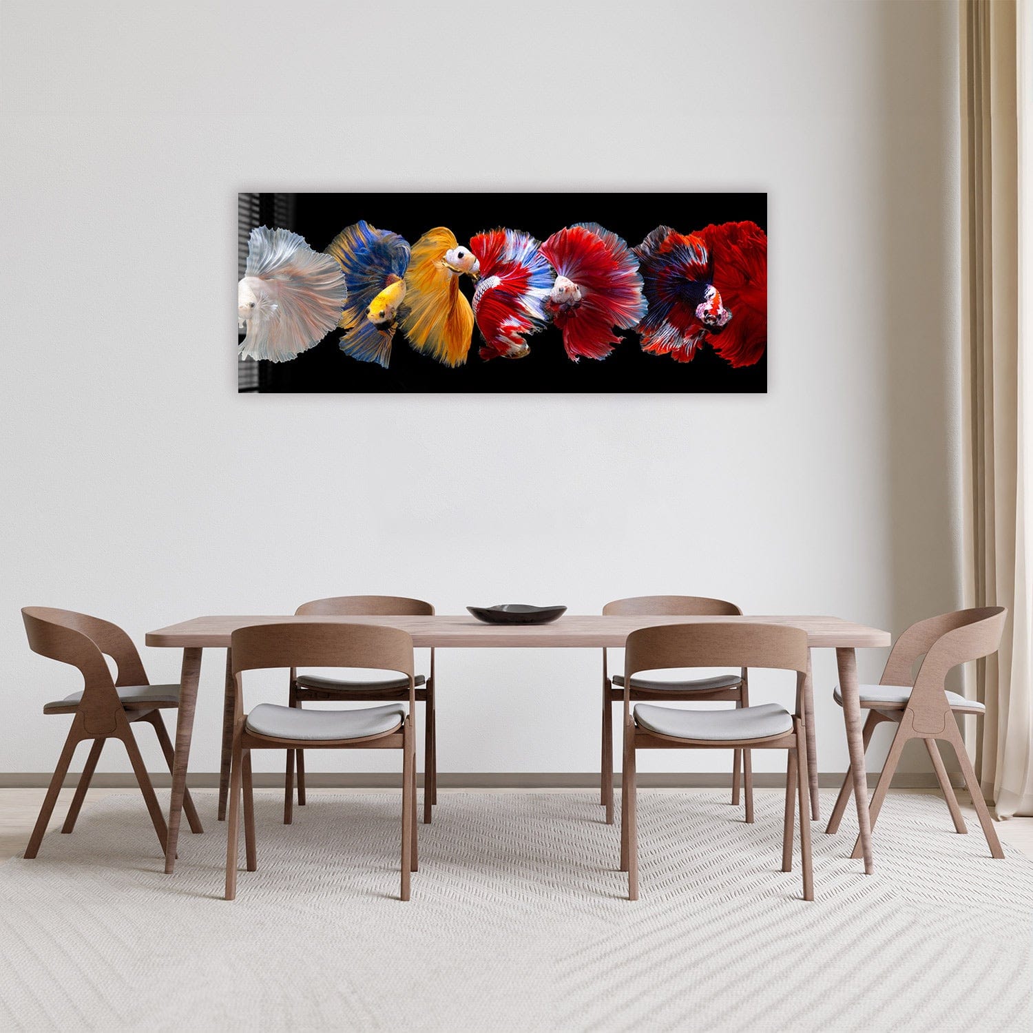 Artronauts Glass Print 92x36cm Betta Fishes - Panoramic