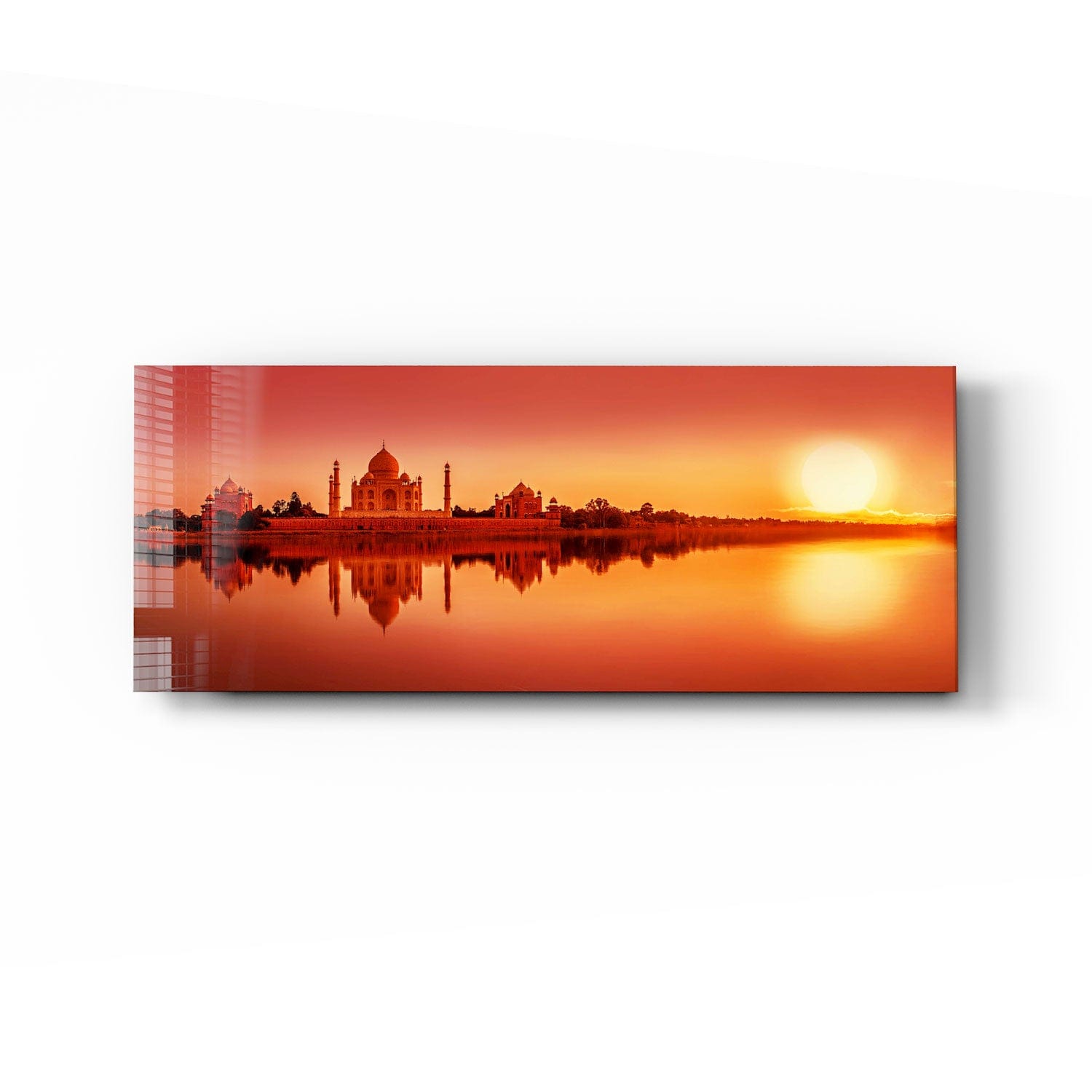 Artronauts Glass Print 92x36cm Sunset in Taj Mahal - Panoramic