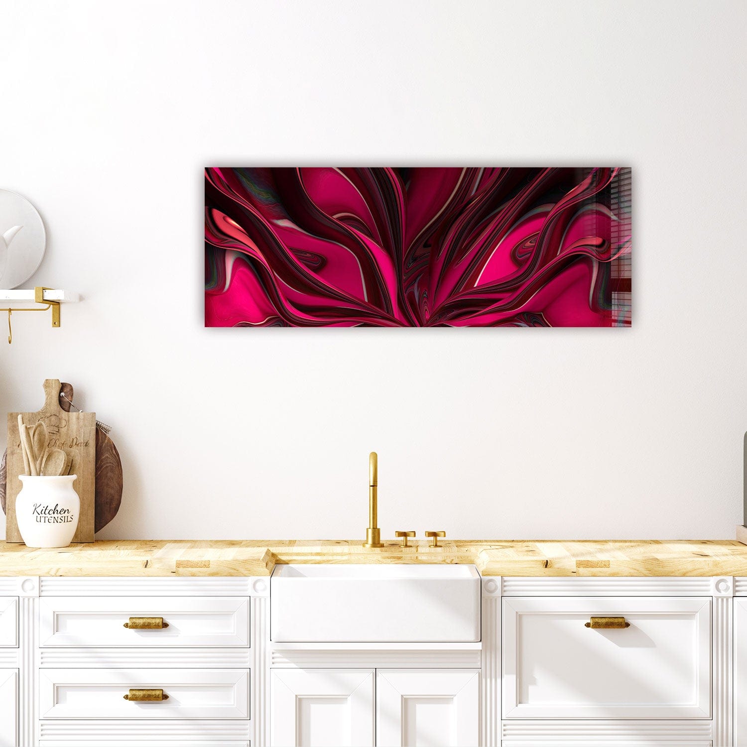 Artronauts Glass Print 92x36cm Pinky Abstract - Panoramic
