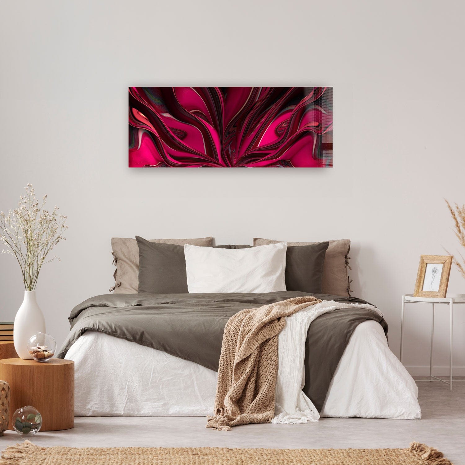 Artronauts Glass Print 92x36cm Pinky Abstract - Panoramic