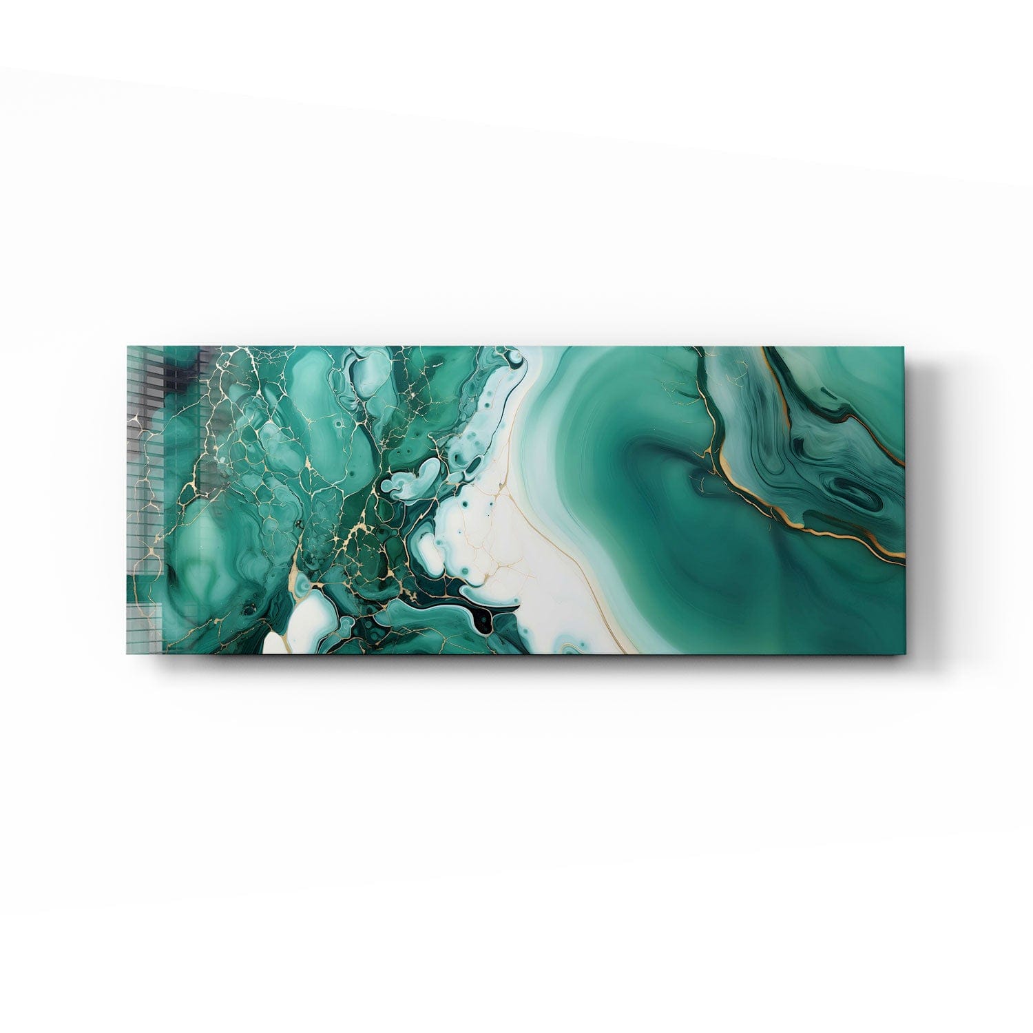Artronauts Glass Print 92x36cm Green Marble Design II - Panoramic