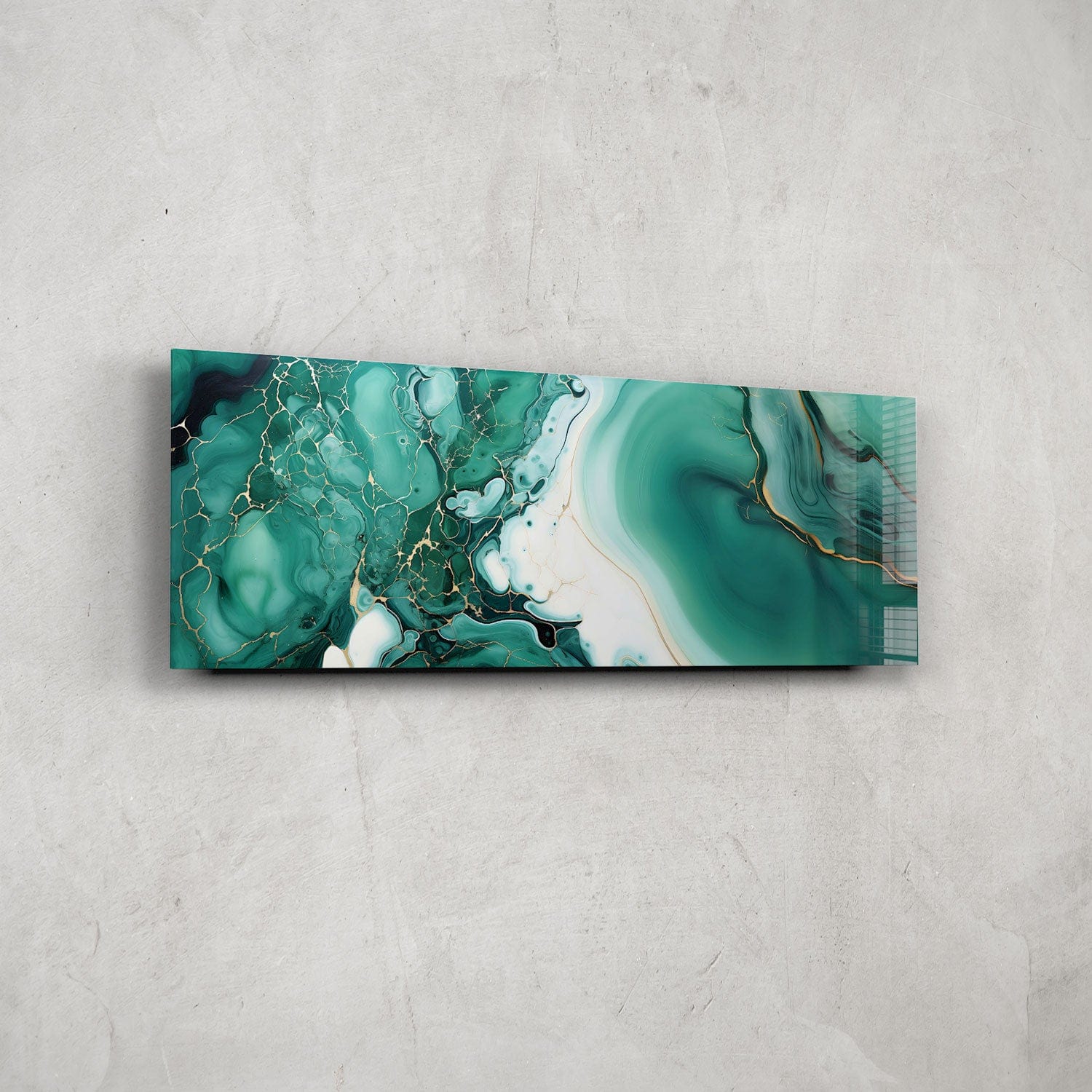 Artronauts Glass Print 92x36cm Green Marble Design II - Panoramic