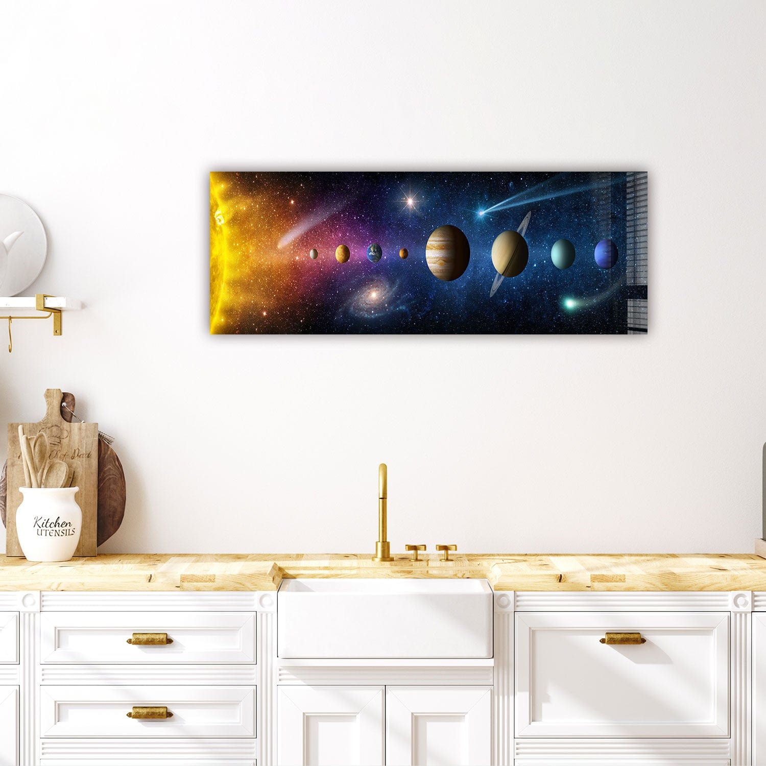 Artronauts Glass Print 92x36cm Solar System - Panoramic