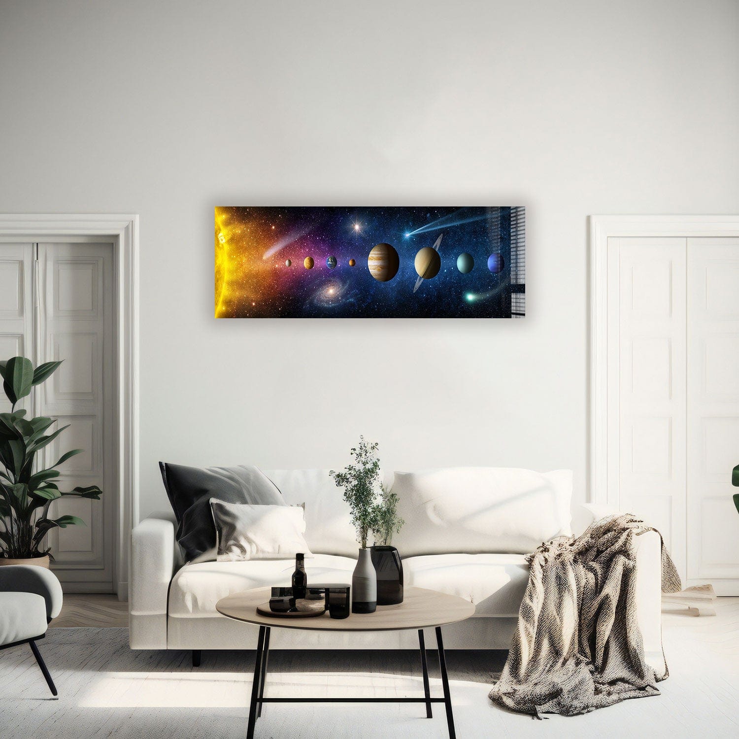 Artronauts Glass Print 92x36cm Solar System - Panoramic