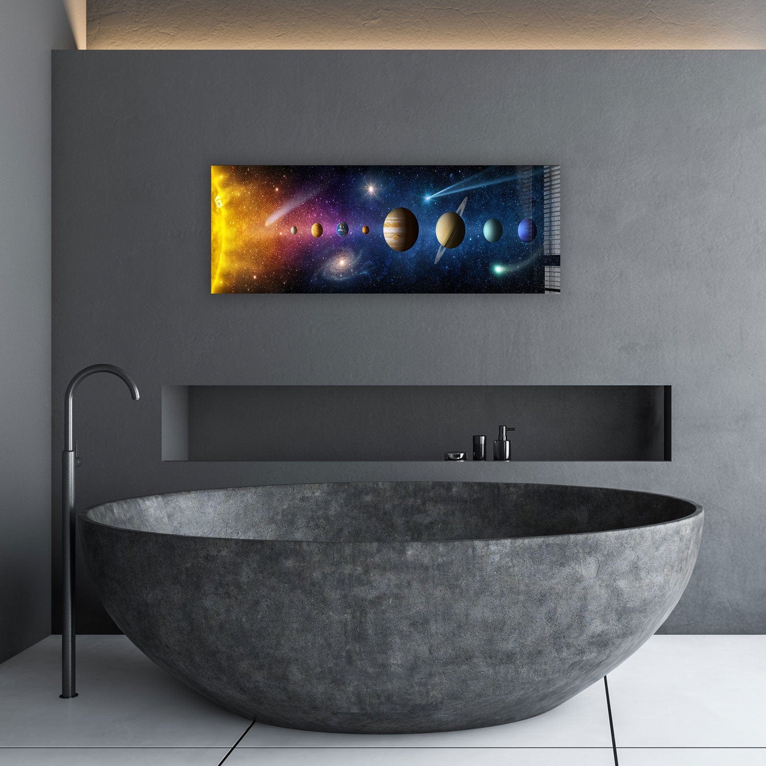 Artronauts Glass Print 92x36cm Solar System - Panoramic