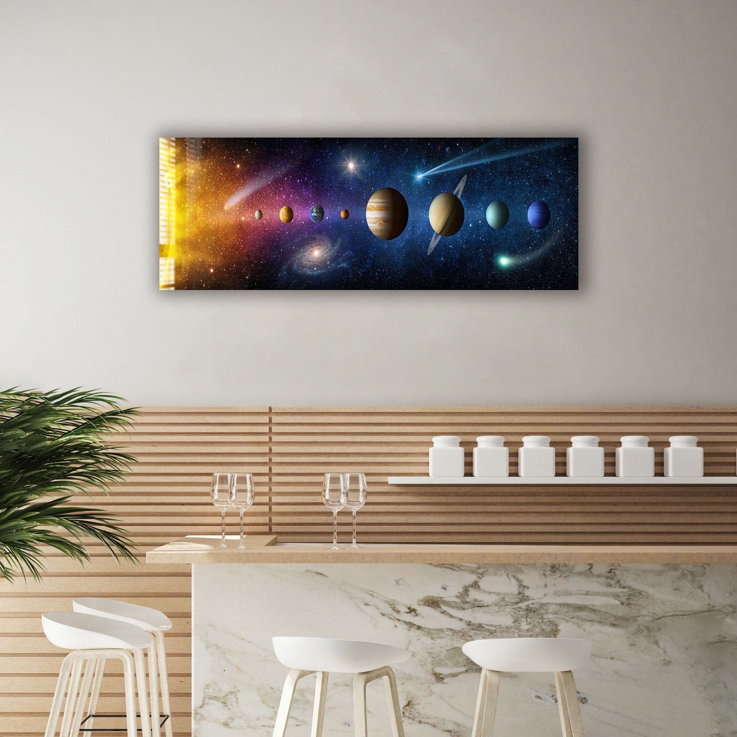 Artronauts Glass Print 92x36cm Solar System - Panoramic