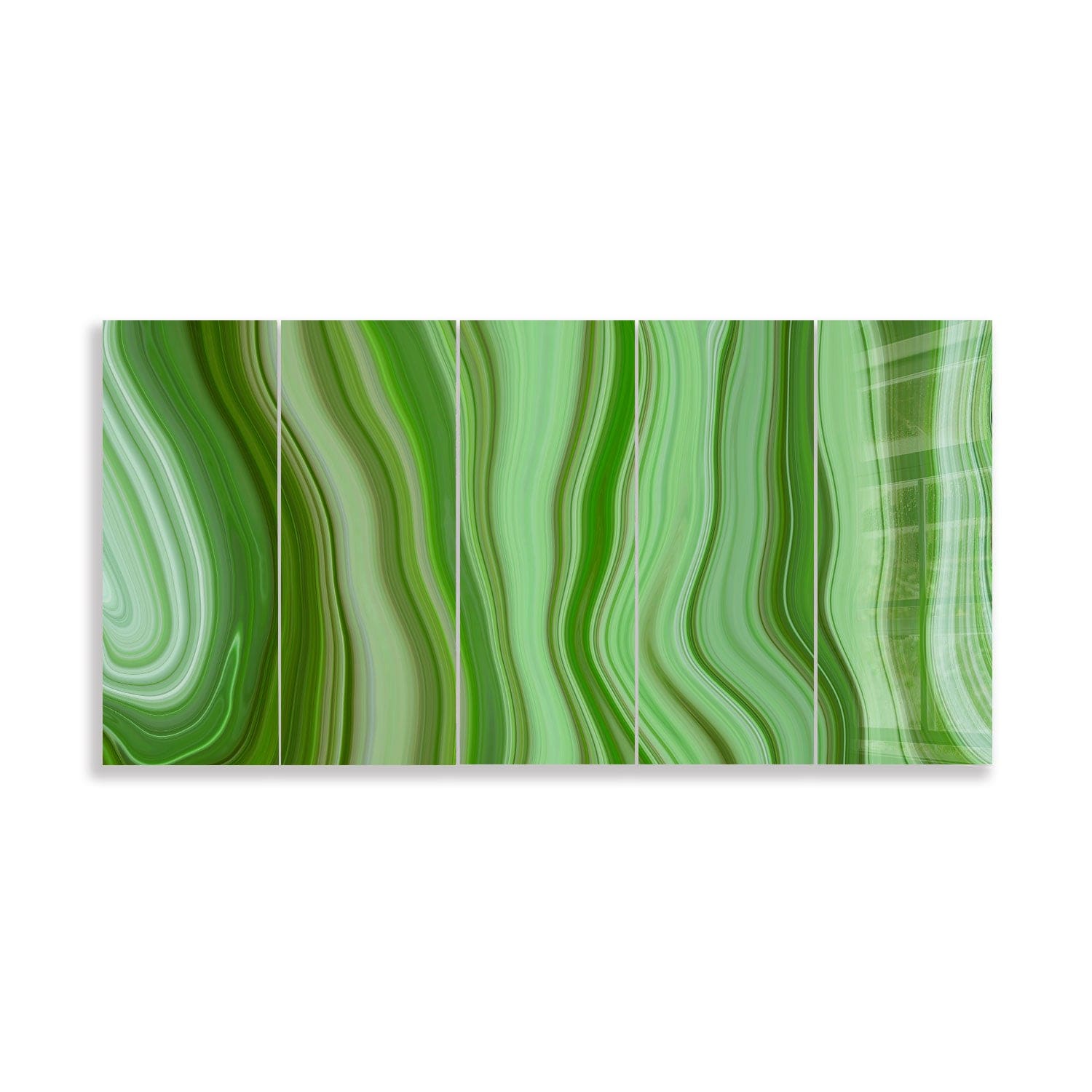 Artronauts Glass Print 92x180 cm | 36.5"x71.5" Green Waves