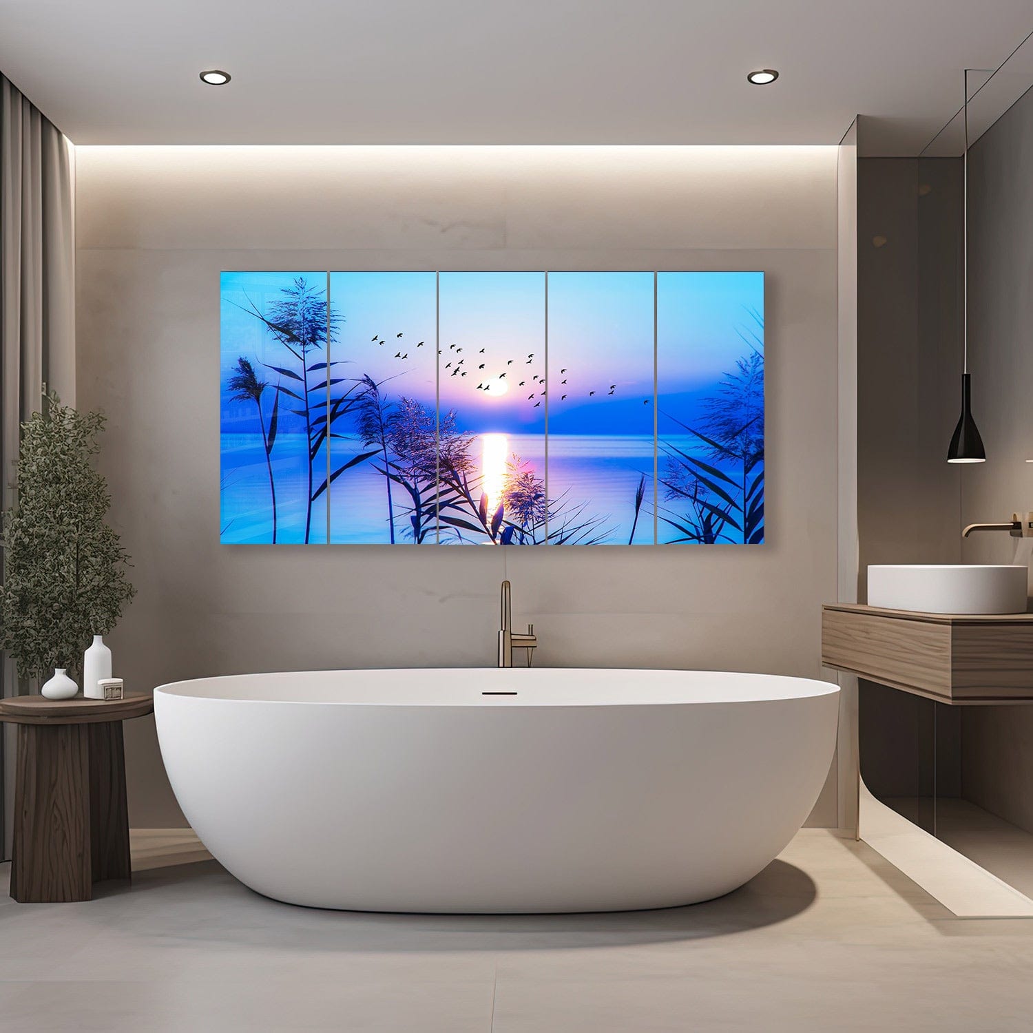 Artronauts Glass Print 92x180 cm | 36.5"x71.5" Deep Sunset