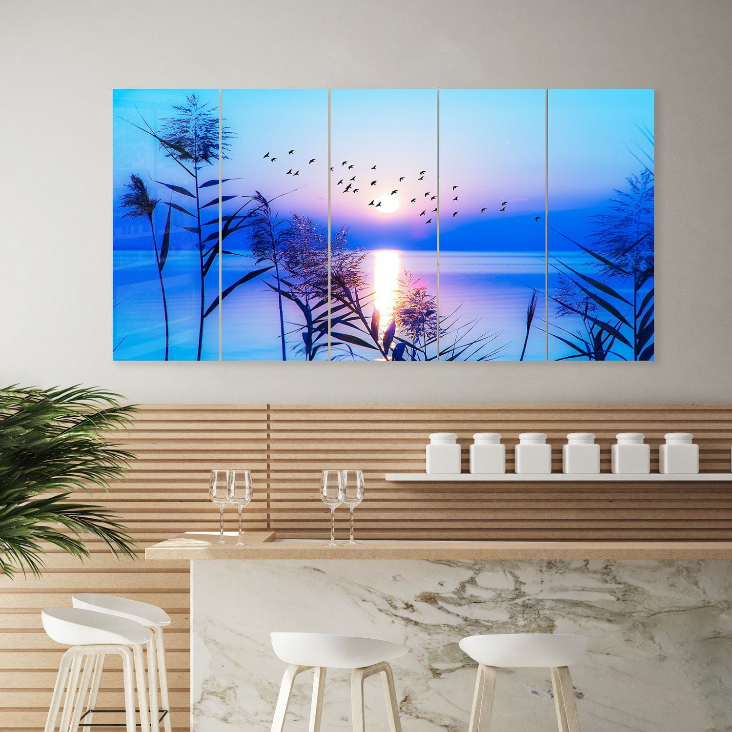 Artronauts Glass Print 92x180 cm | 36.5"x71.5" Deep Sunset