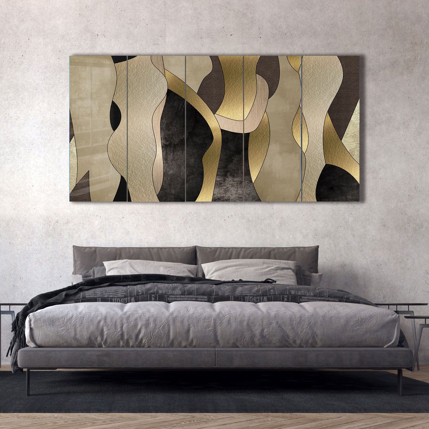 Artronauts Glass Print 92x180 cm | 36.5"x71.5" Shades of Beige