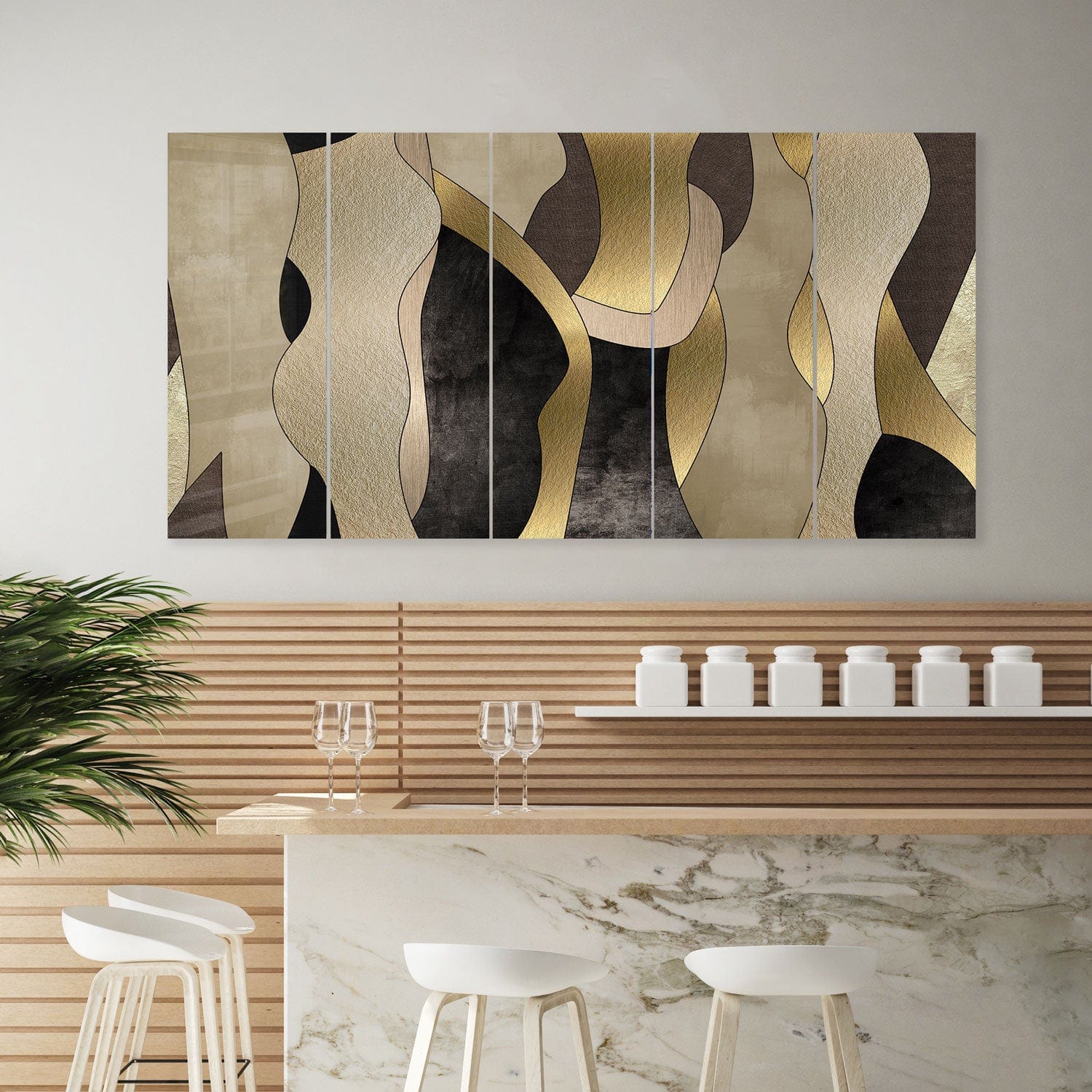 Artronauts Glass Print 92x180 cm | 36.5"x71.5" Shades of Beige