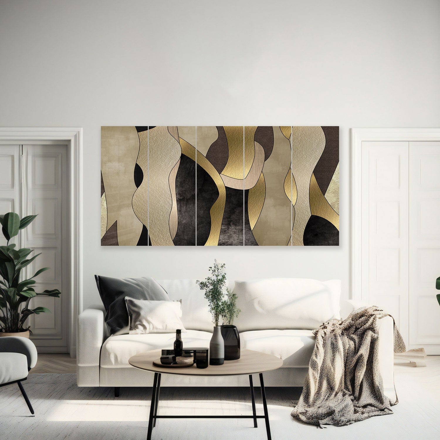 Artronauts Glass Print 92x180 cm | 36.5"x71.5" Shades of Beige