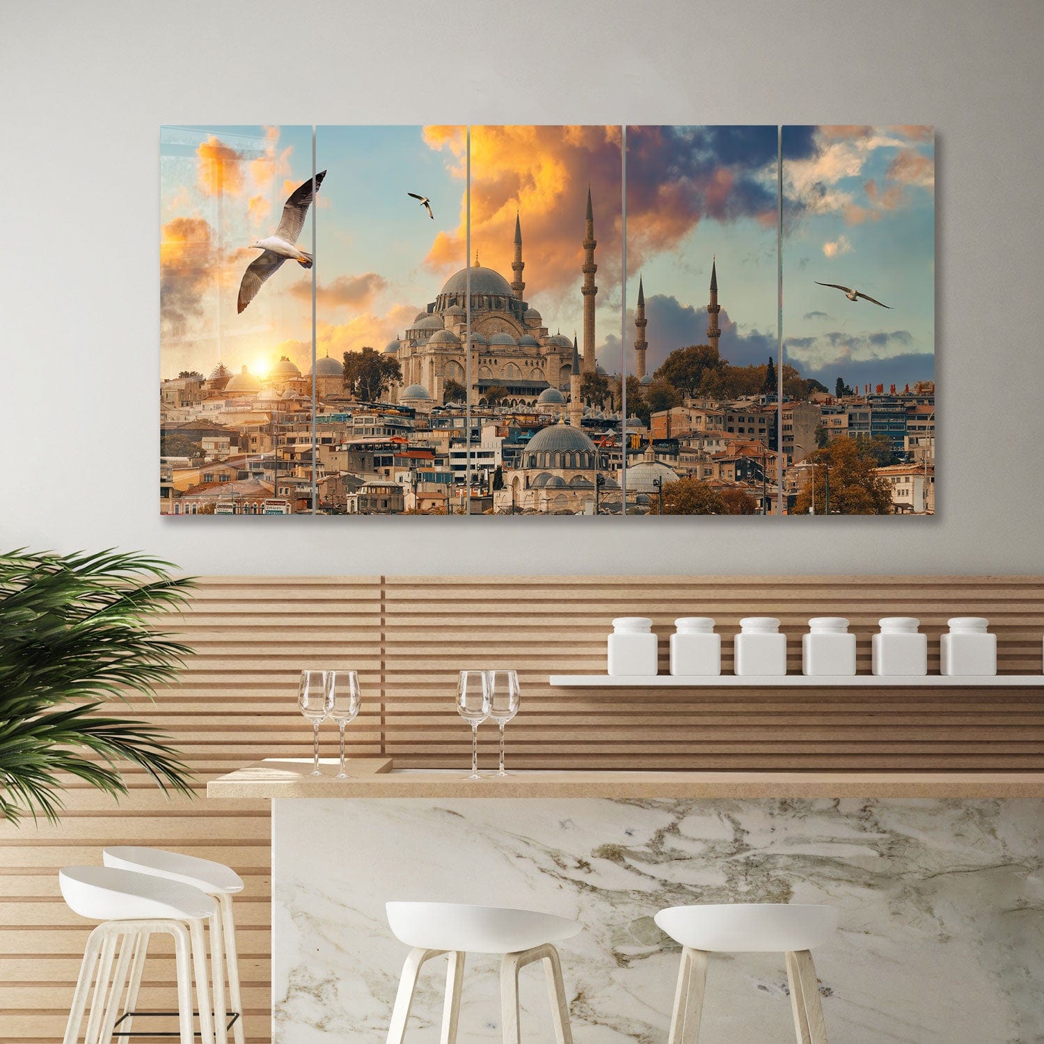 Artronauts Glass Print 92x180 cm | 36.5"x71.5" Blue Mosque - Istanbul