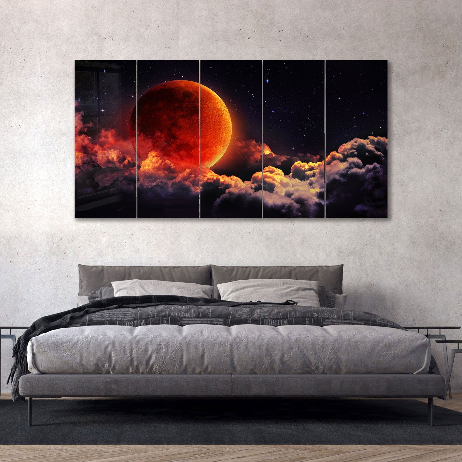 Artronauts Glass Print 92x180 cm | 36.5"x71.5" Lunar Eclipse