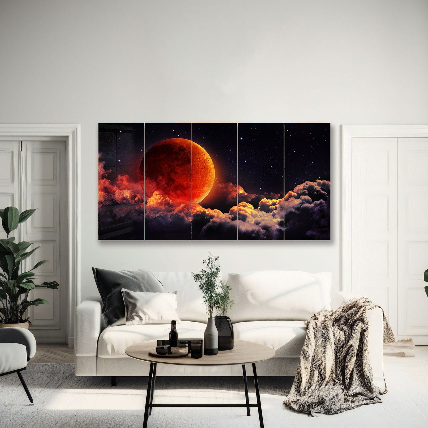 Artronauts Glass Print 92x180 cm | 36.5"x71.5" Lunar Eclipse