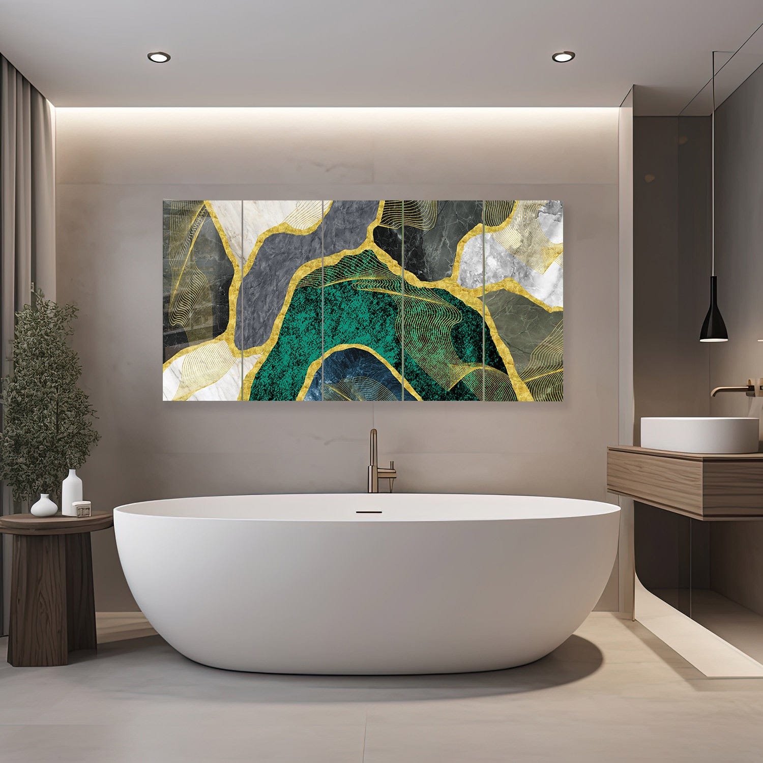 Artronauts Glass Print 92x180 cm | 36.5"x71.5" Luxury Marble