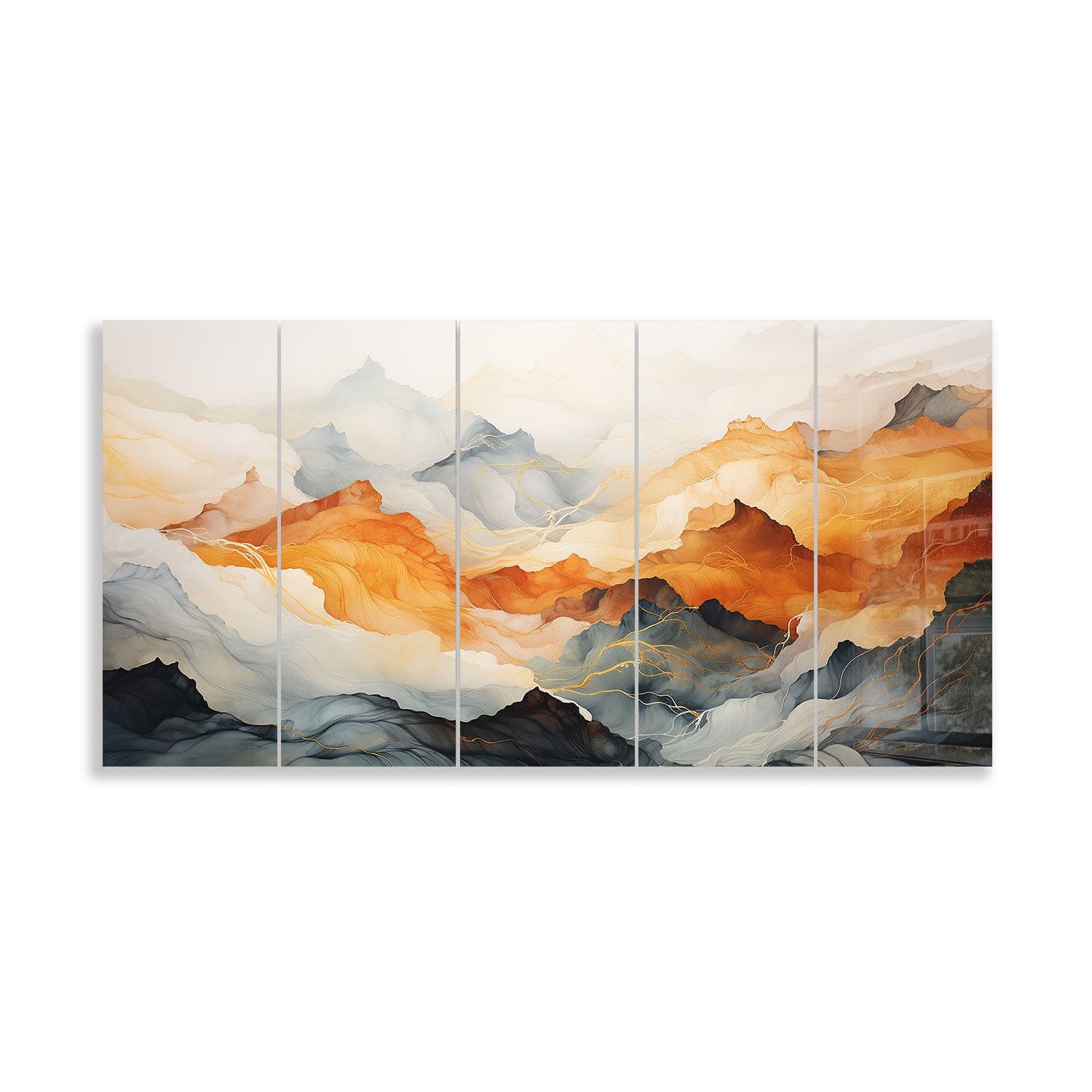 Artronauts Glass Print 92x180 cm | 36.5"x71.5" Chaotic Mountains