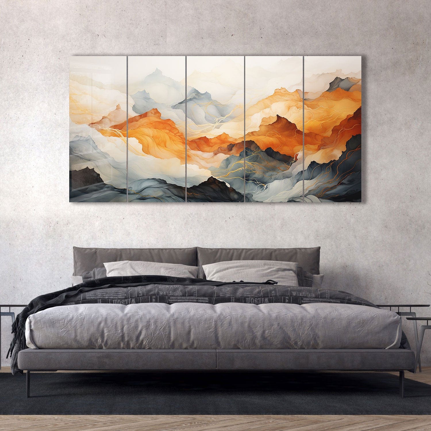 Artronauts Glass Print 92x180 cm | 36.5"x71.5" Chaotic Mountains