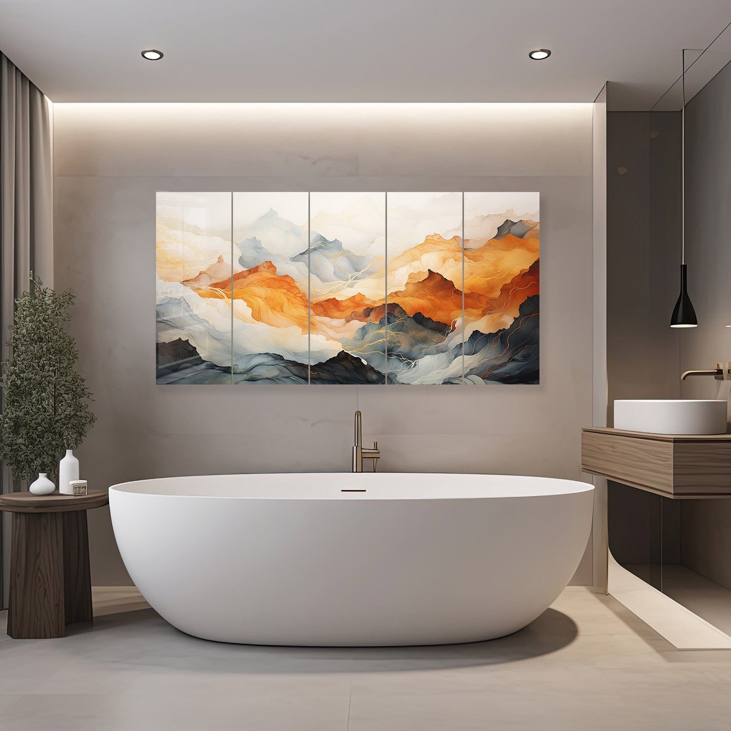 Artronauts Glass Print 92x180 cm | 36.5"x71.5" Chaotic Mountains