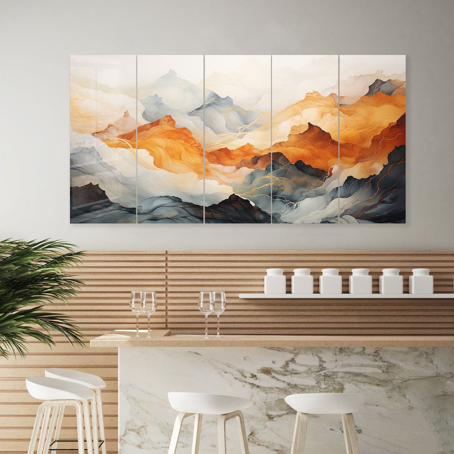 Artronauts Glass Print 92x180 cm | 36.5"x71.5" Chaotic Mountains