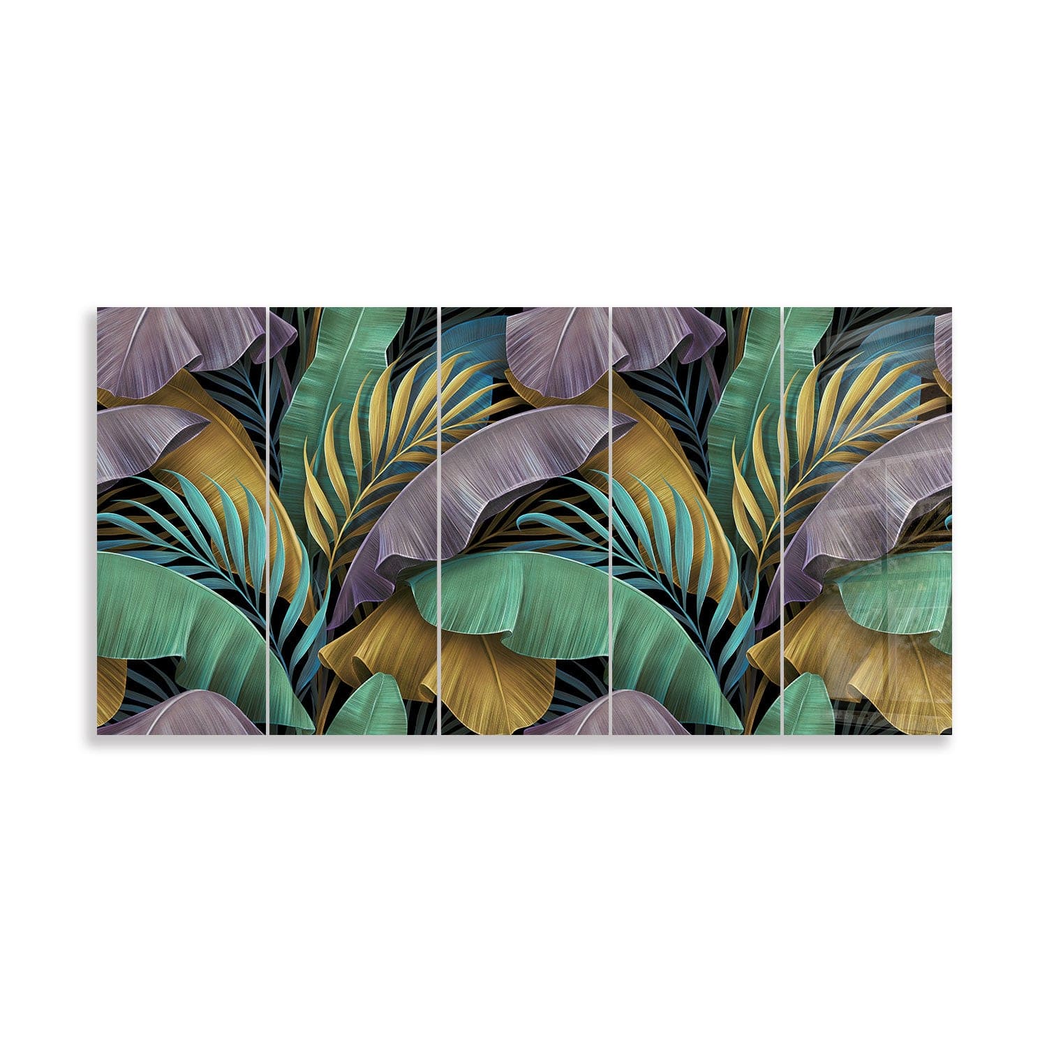Artronauts Glass Print 92x180 cm | 36.5"x71.5" Tropical Leaves