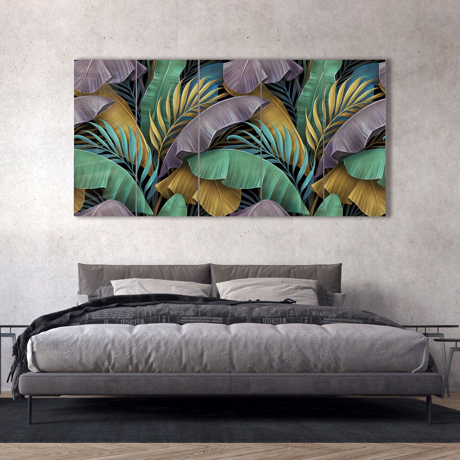 Artronauts Glass Print 92x180 cm | 36.5"x71.5" Tropical Leaves