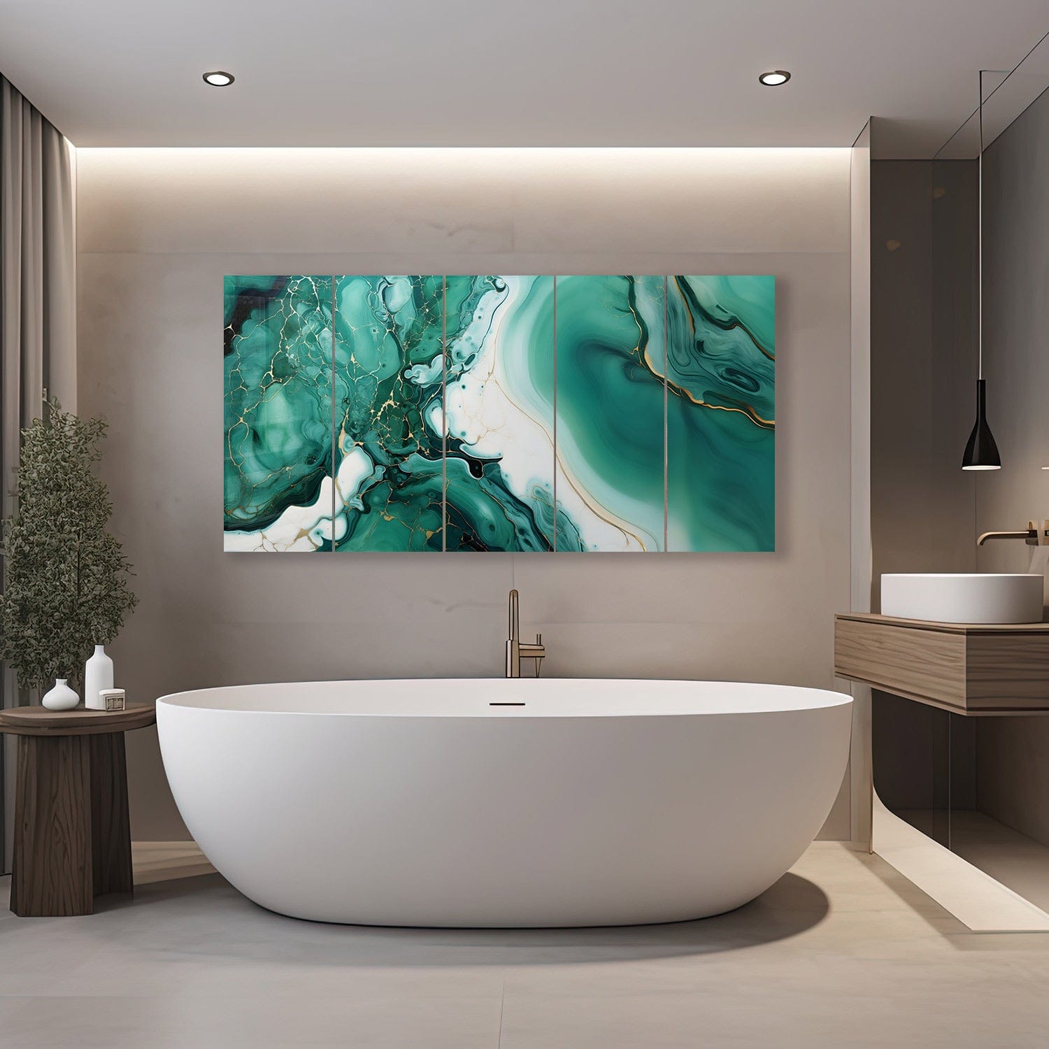 Artronauts Glass Print 92x180 cm | 36.5"x71.5" Beach Marble