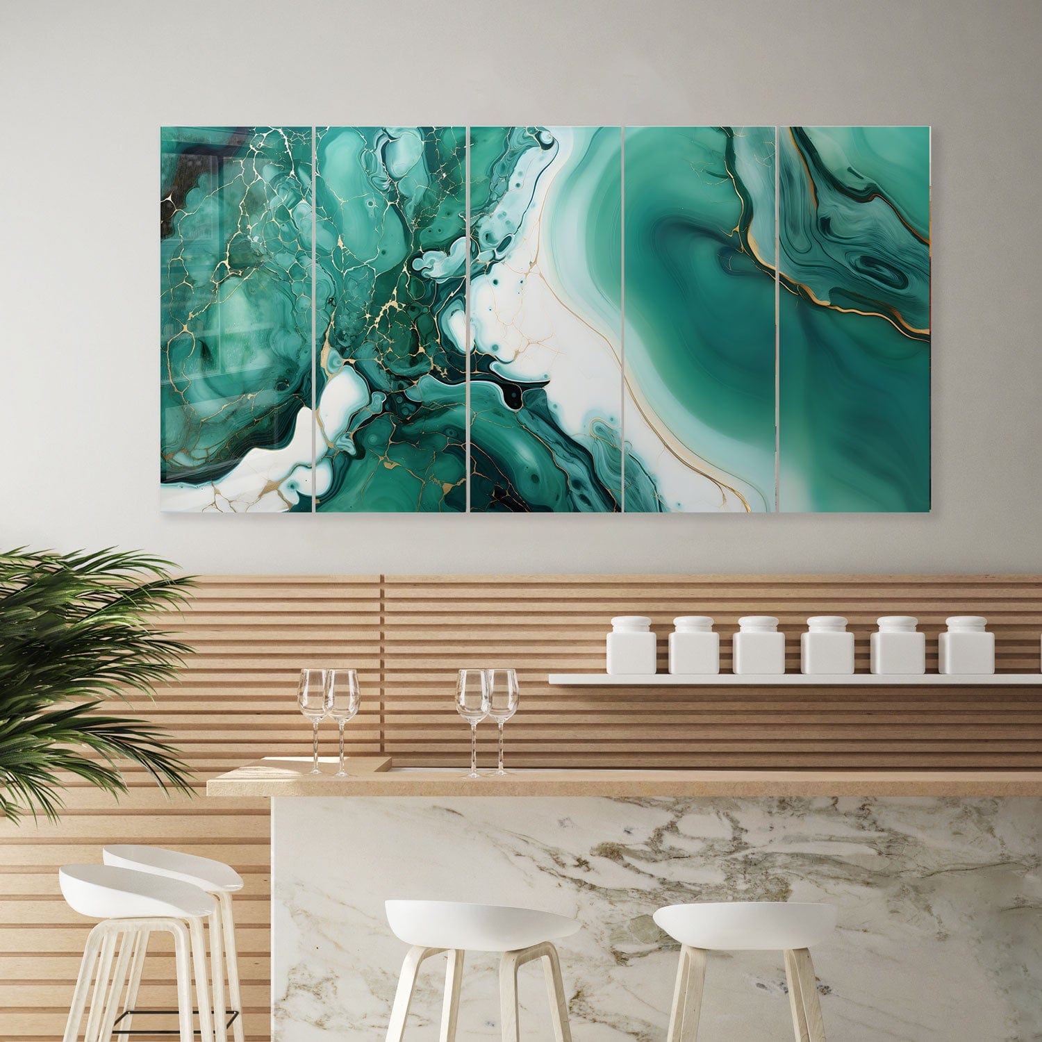 Artronauts Glass Print 92x180 cm | 36.5"x71.5" Beach Marble