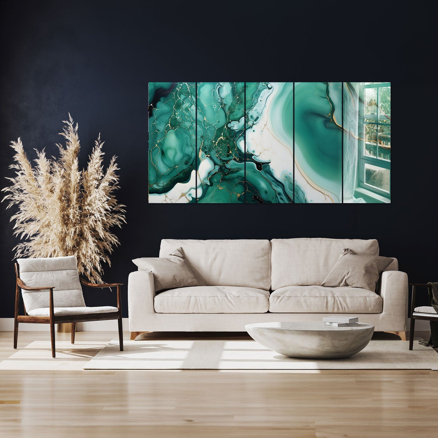 Artronauts Glass Print 92x180 cm | 36.5"x71.5" Beach Marble