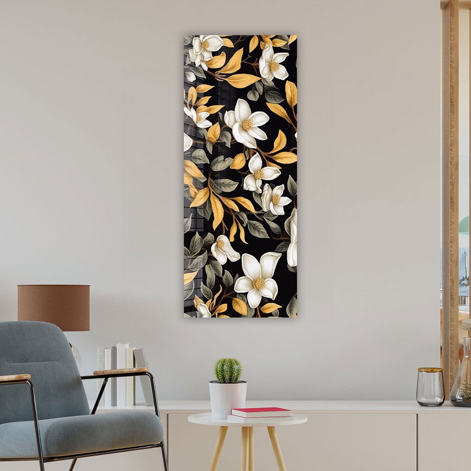 Artronauts Glass Print 92x36cm Soft Flowers - Panoramic