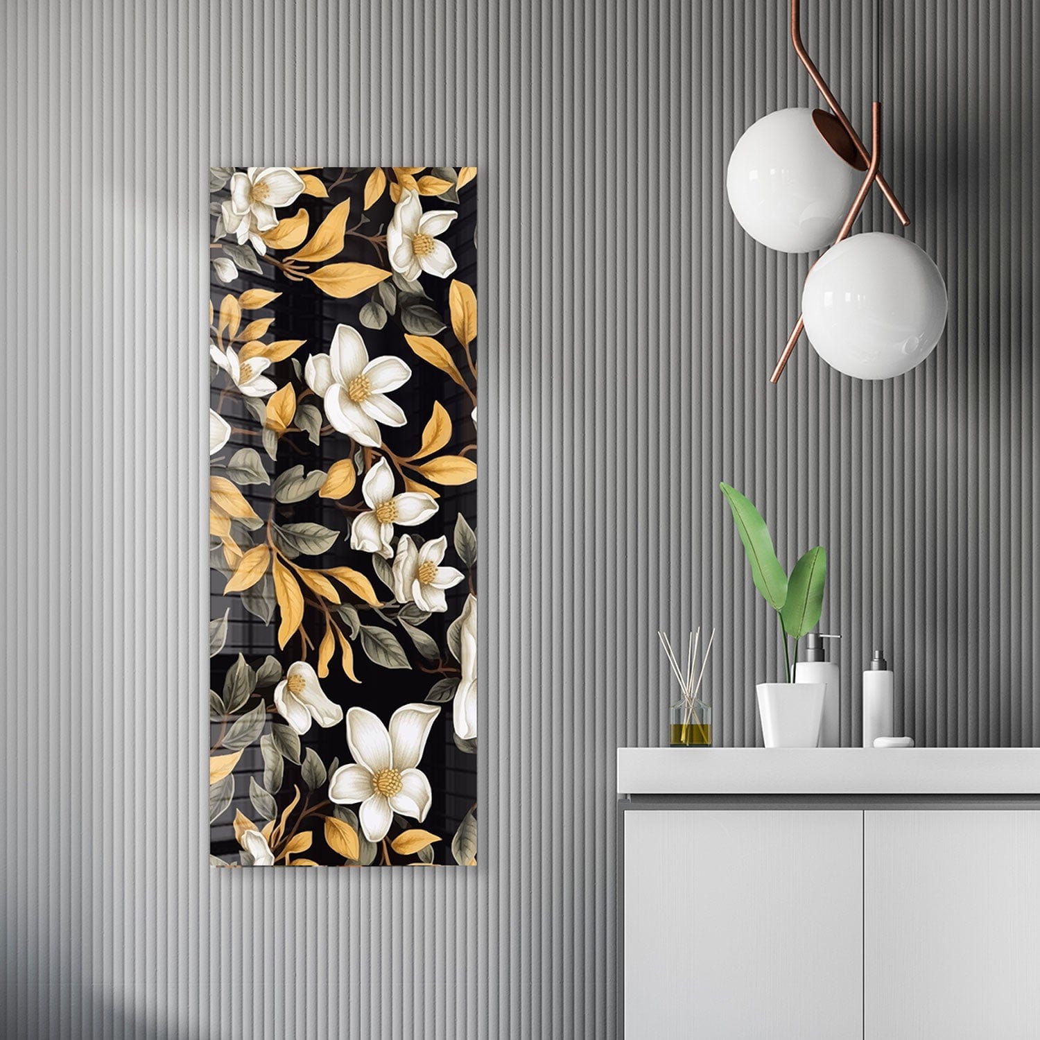 Artronauts Glass Print 92x36cm Soft Flowers - Panoramic