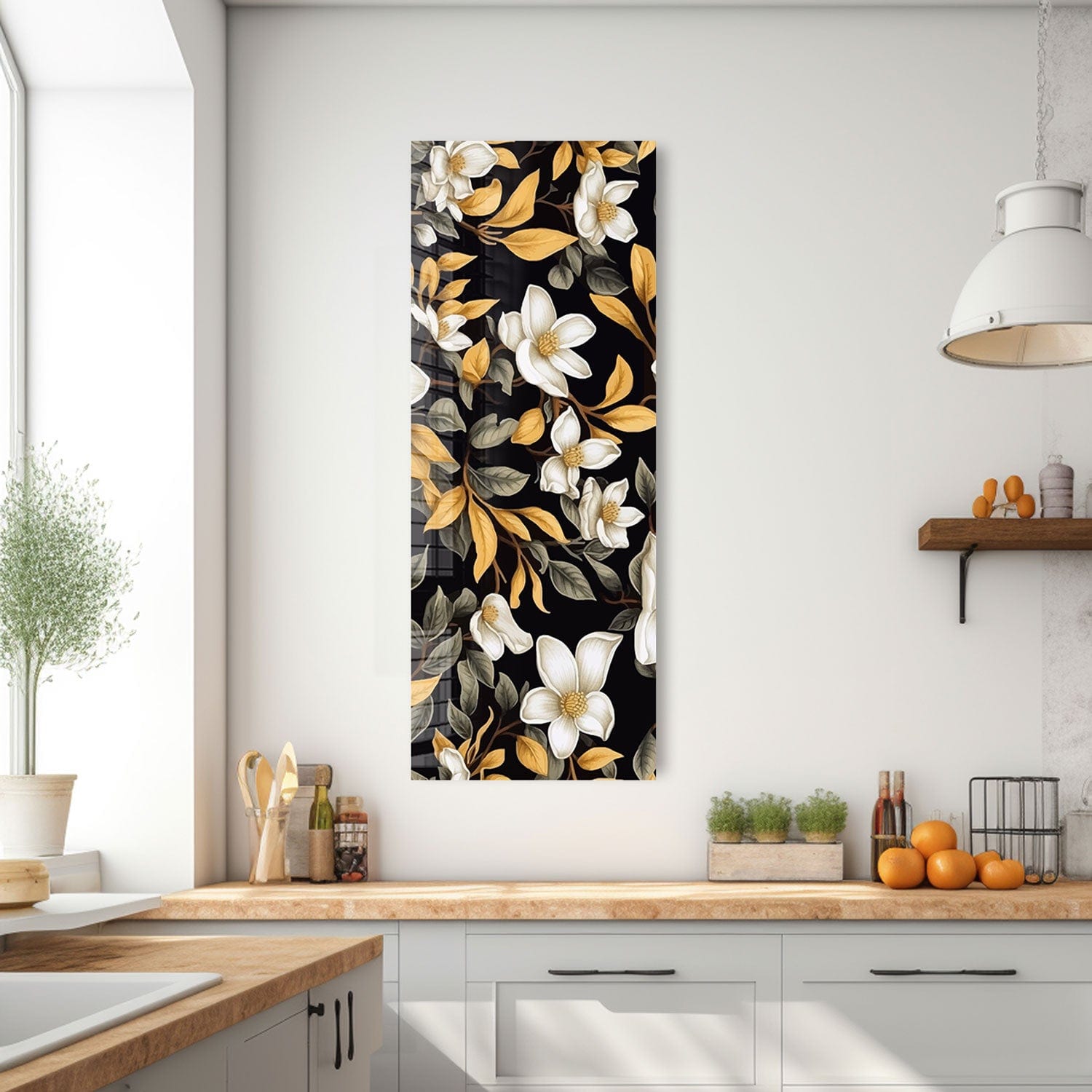 Artronauts Glass Print 92x36cm Soft Flowers - Panoramic