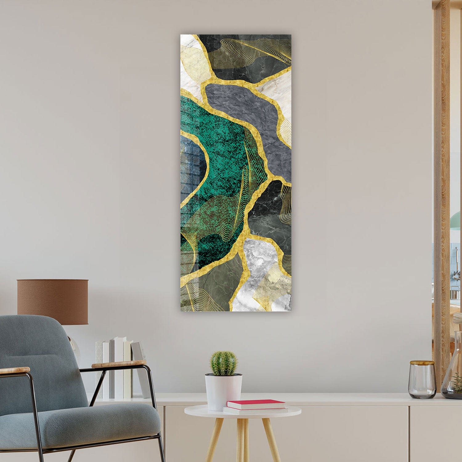 Artronauts Glass Print 92x36cm Green Marble - Panoramic