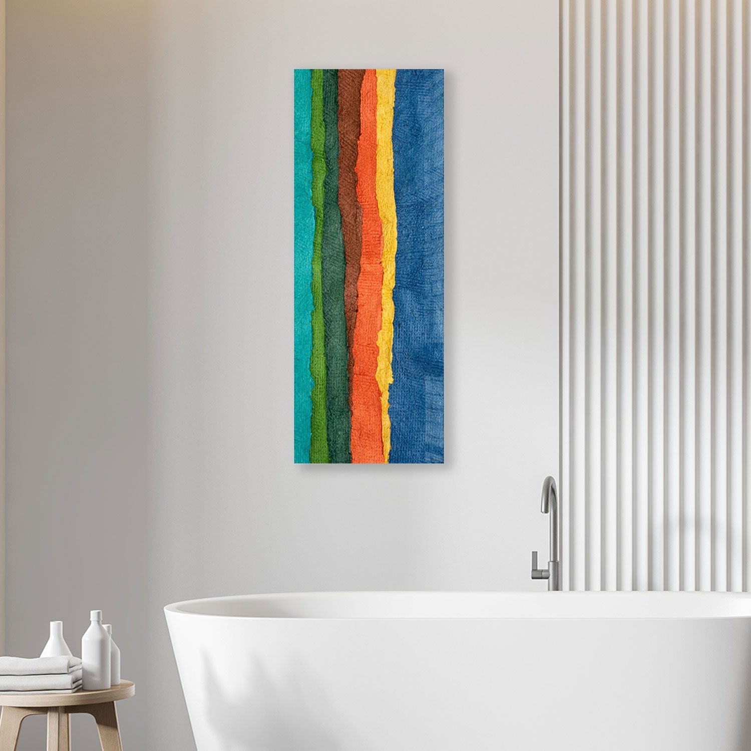 Artronauts Glass Print 92x36cm Colourful Fabric - Panoramic