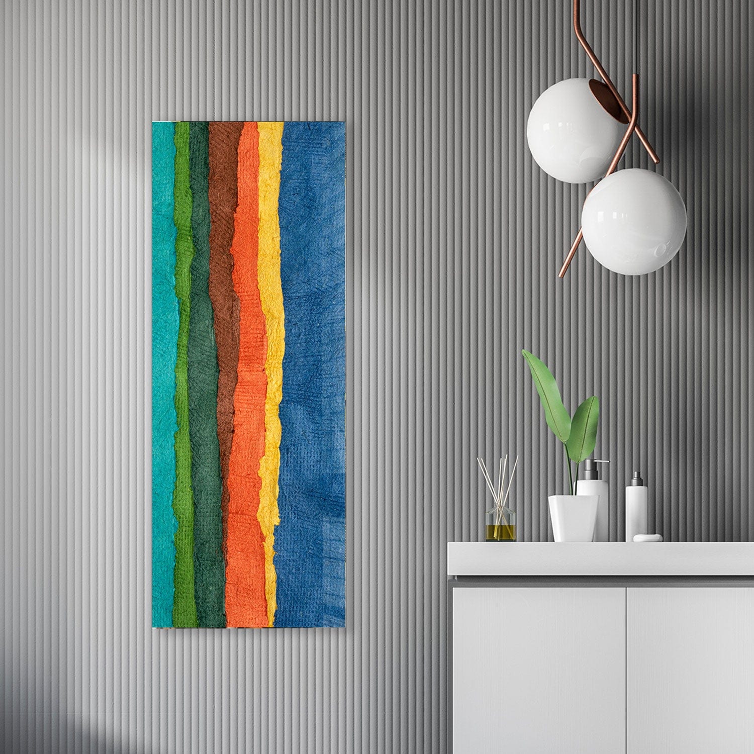 Artronauts Glass Print 92x36cm Colourful Fabric - Panoramic