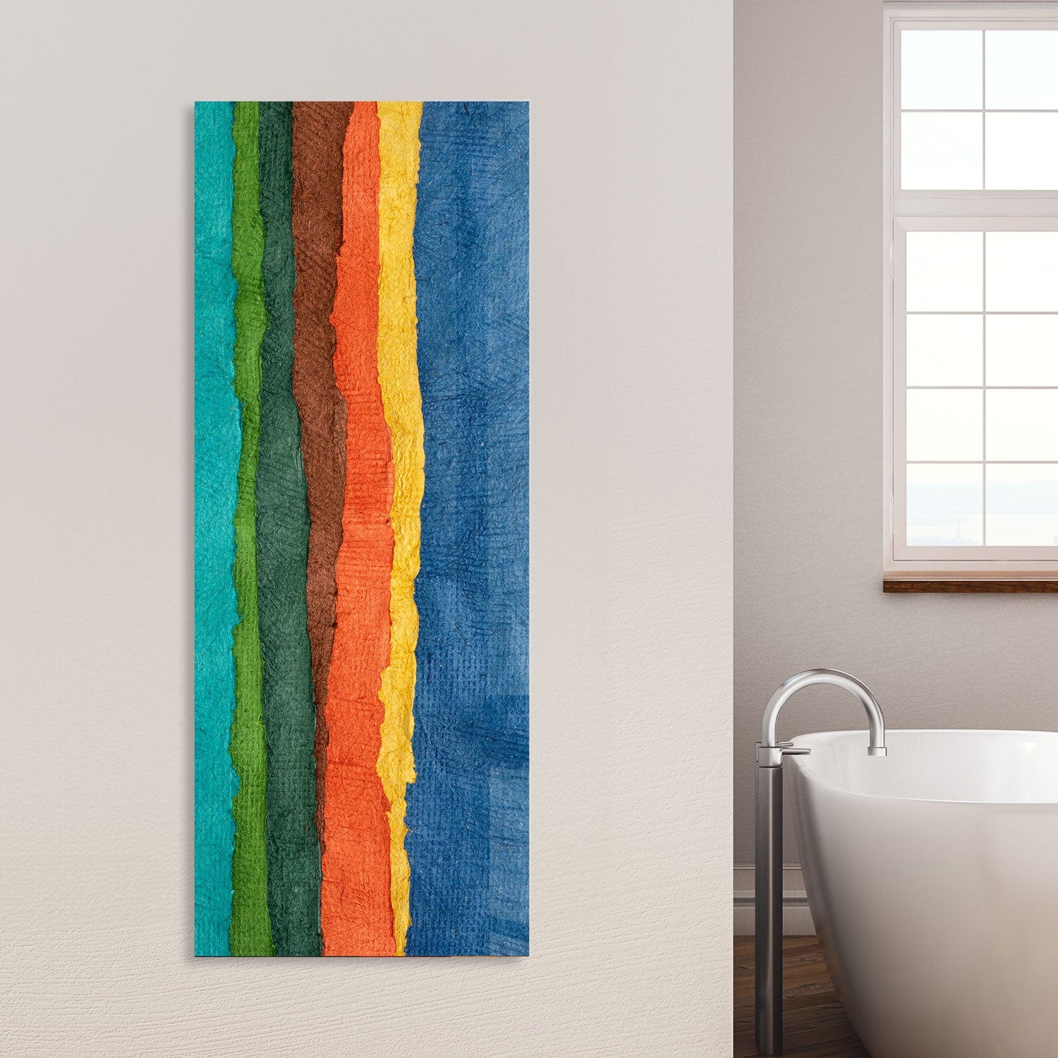 Artronauts Glass Print 92x36cm Colourful Fabric - Panoramic