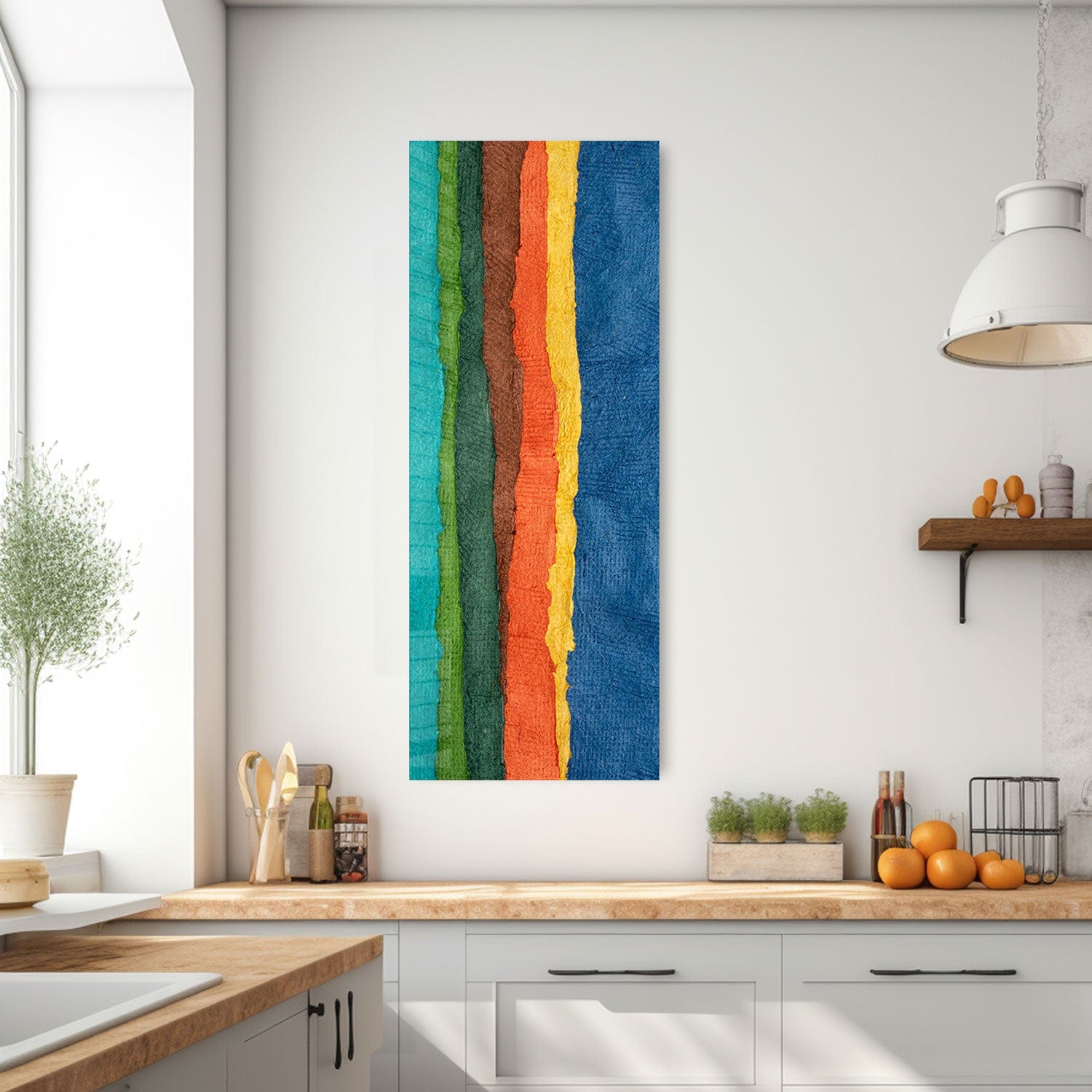 Artronauts Glass Print 92x36cm Colourful Fabric - Panoramic