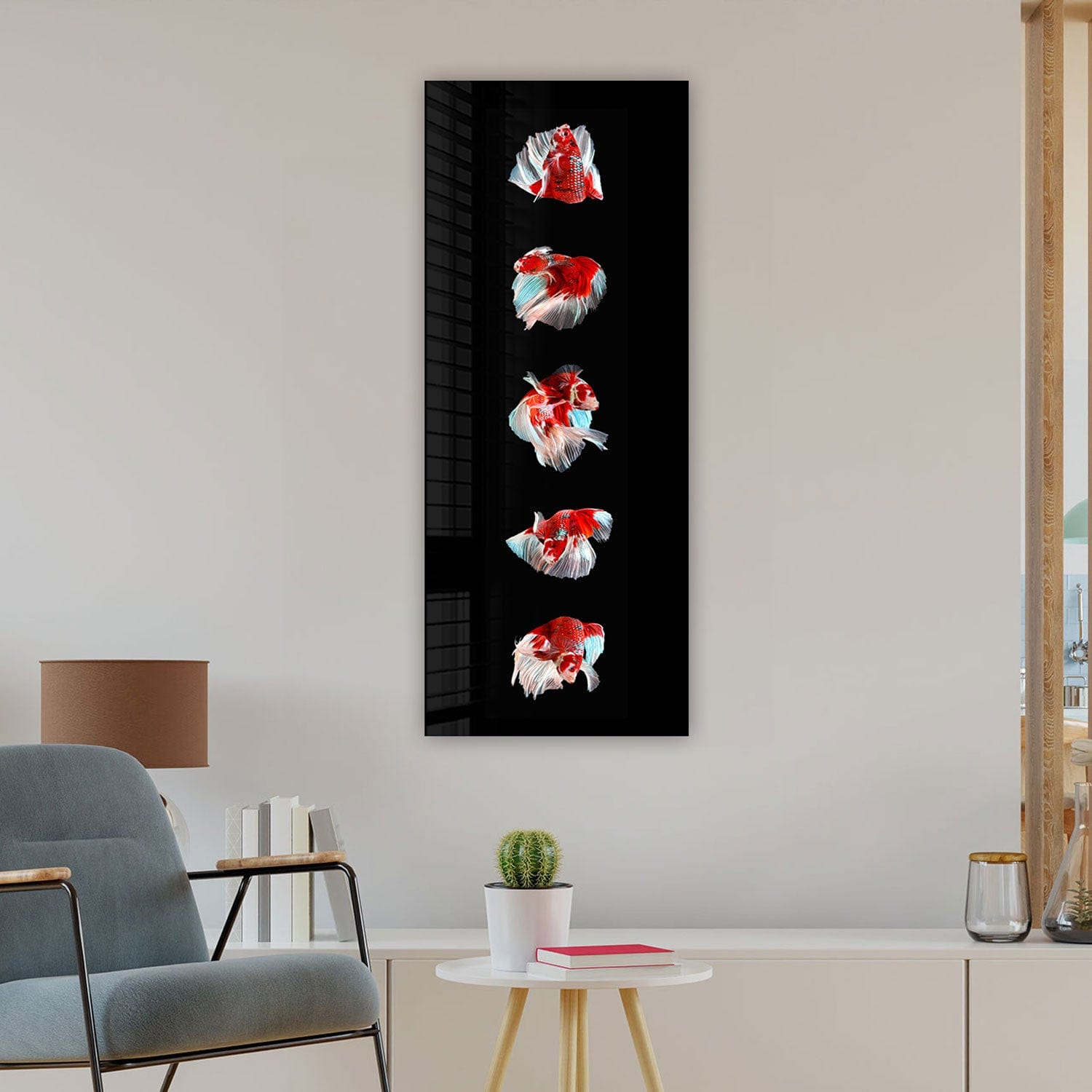 Artronauts Glass Print 92x36cm Betta Fishes - Panoramic