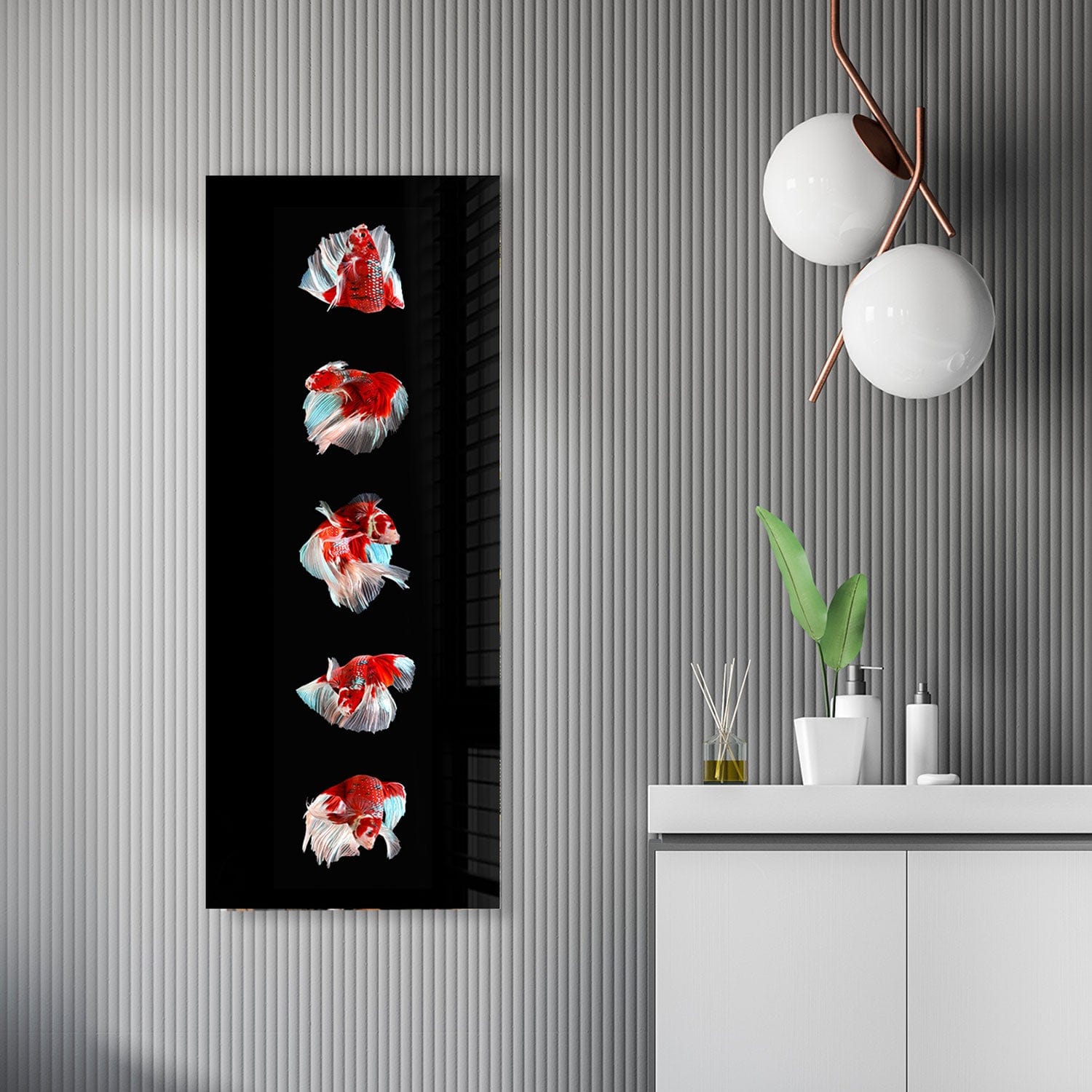 Artronauts Glass Print 92x36cm Betta Fishes - Panoramic