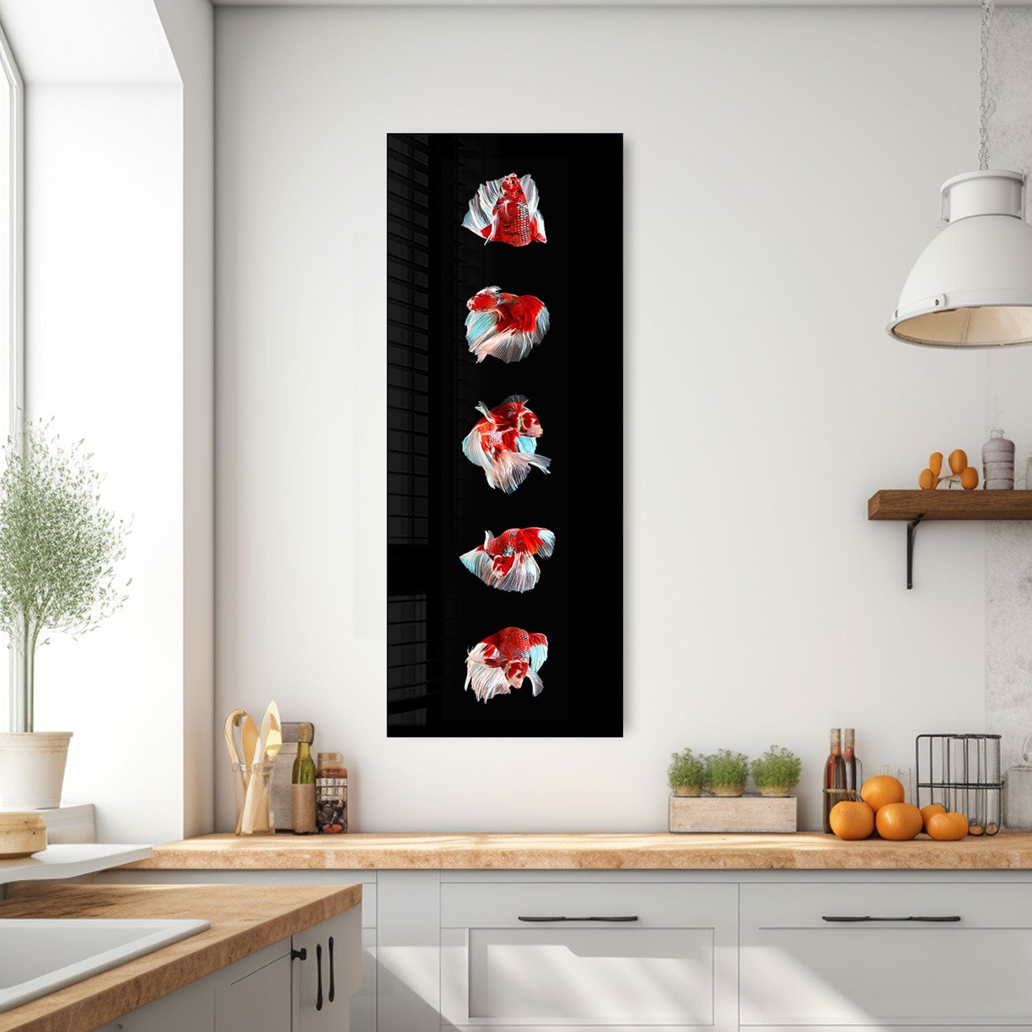 Artronauts Glass Print 92x36cm Betta Fishes - Panoramic