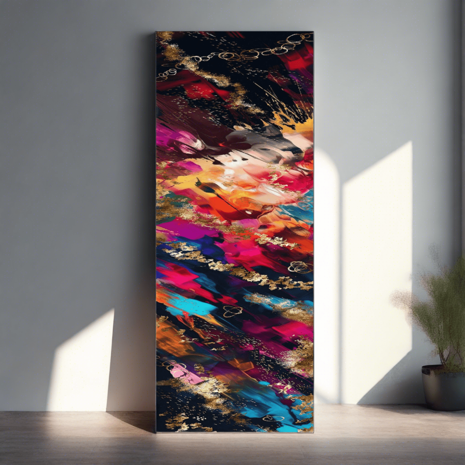 Artronauts Glass Print 92x36cm Falling Abstract - Panoramic