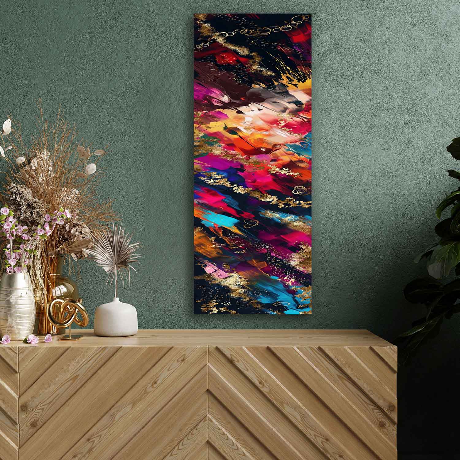 Artronauts Glass Print 92x36cm Falling Abstract - Panoramic
