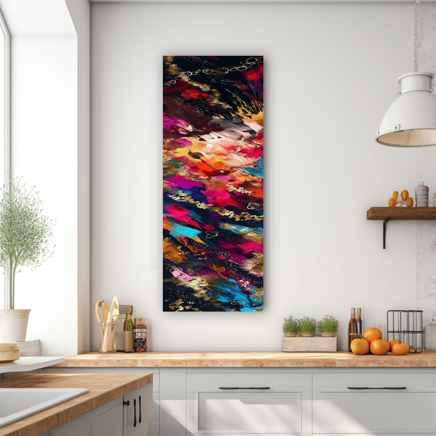 Artronauts Glass Print 92x36cm Falling Abstract - Panoramic