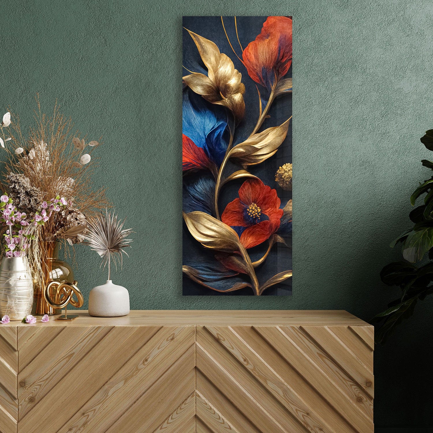 Artronauts Glass Print 92x36cm Soft Floral - Panoramic