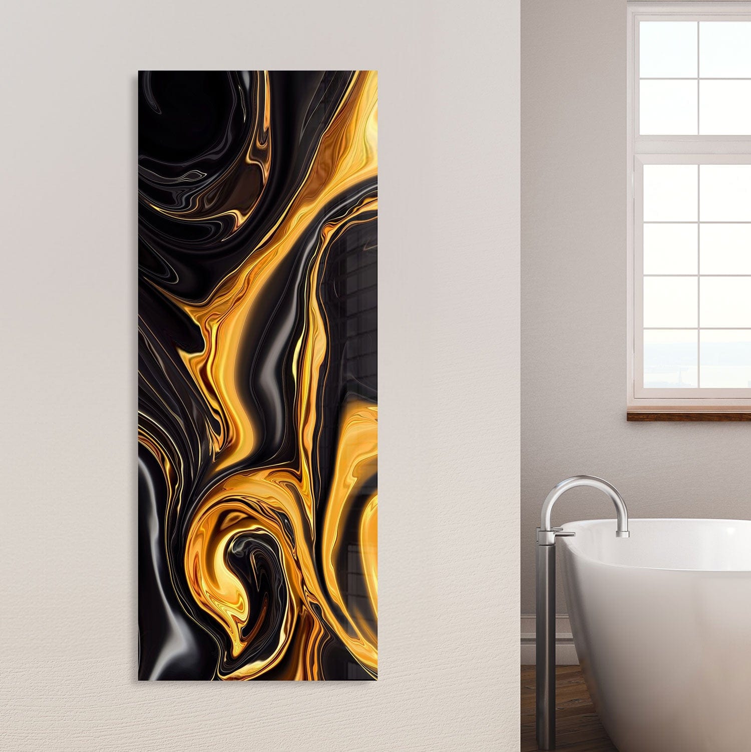 Artronauts Glass Print 92x36cm Gold & Black - Panoramic
