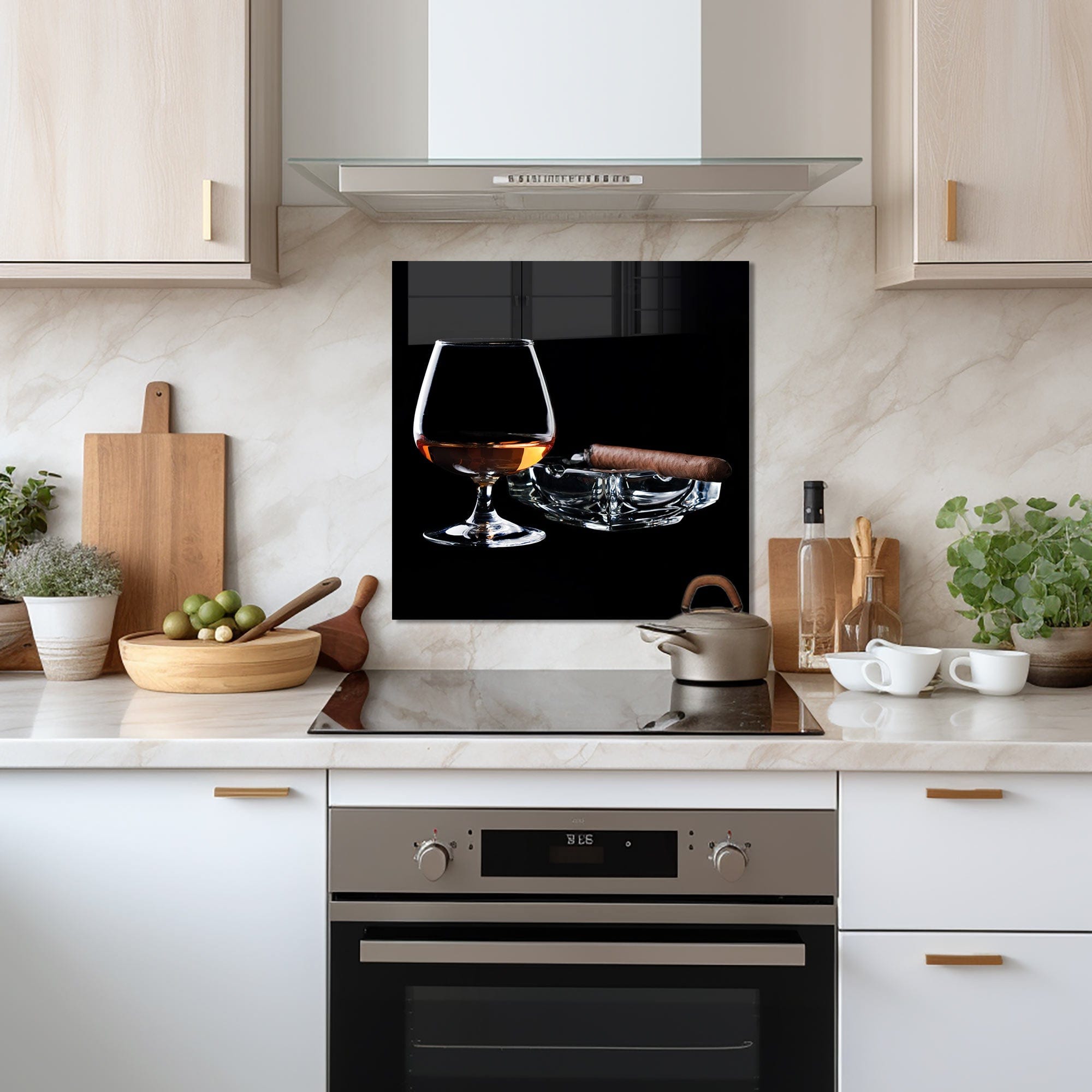 Artronauts Glass Print 50x50 cm | 19.7"x19.7" Whiskey and Cuban - Glass Splashback